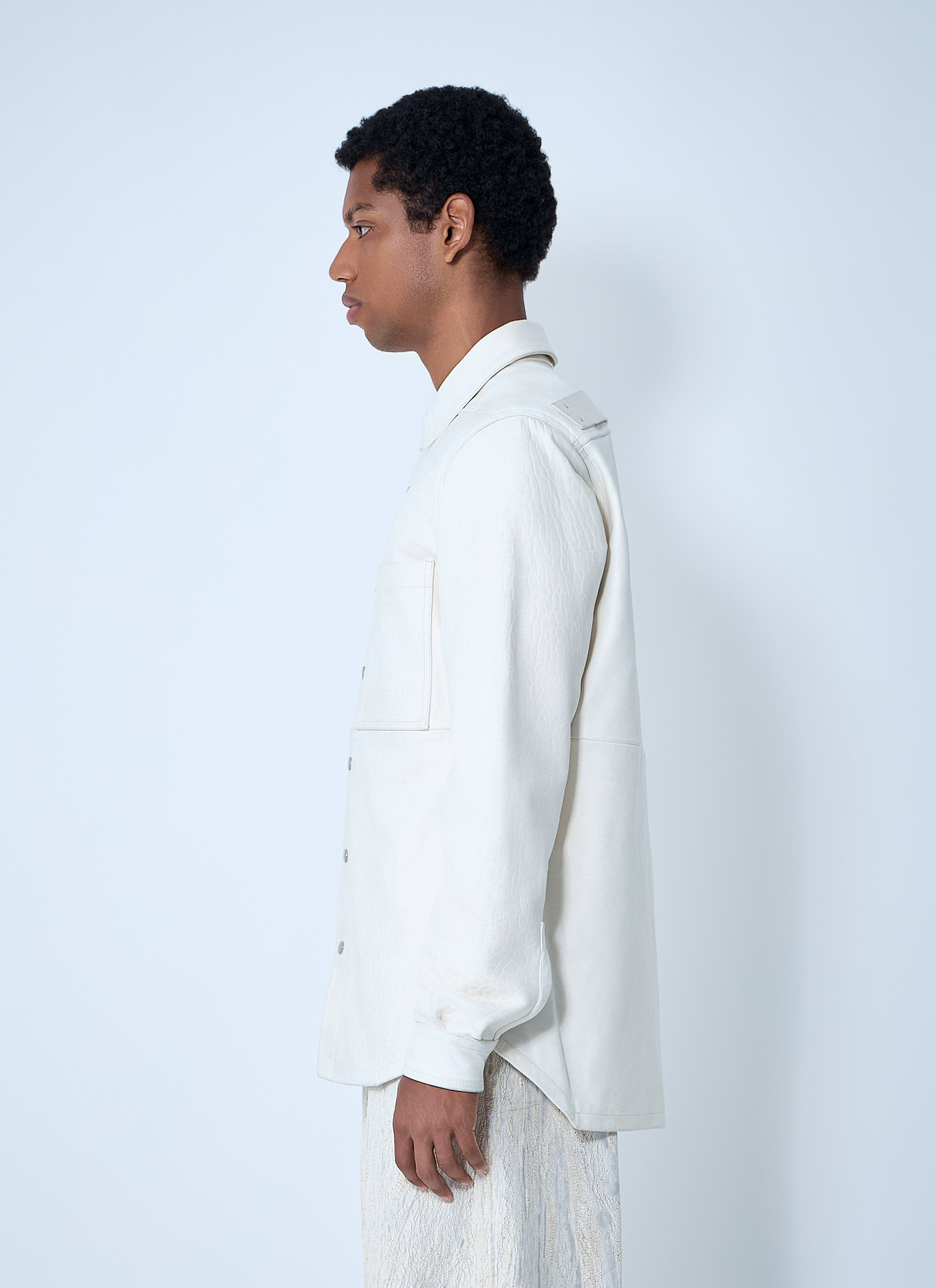 Rick Owens Men Leather Shirt - 3