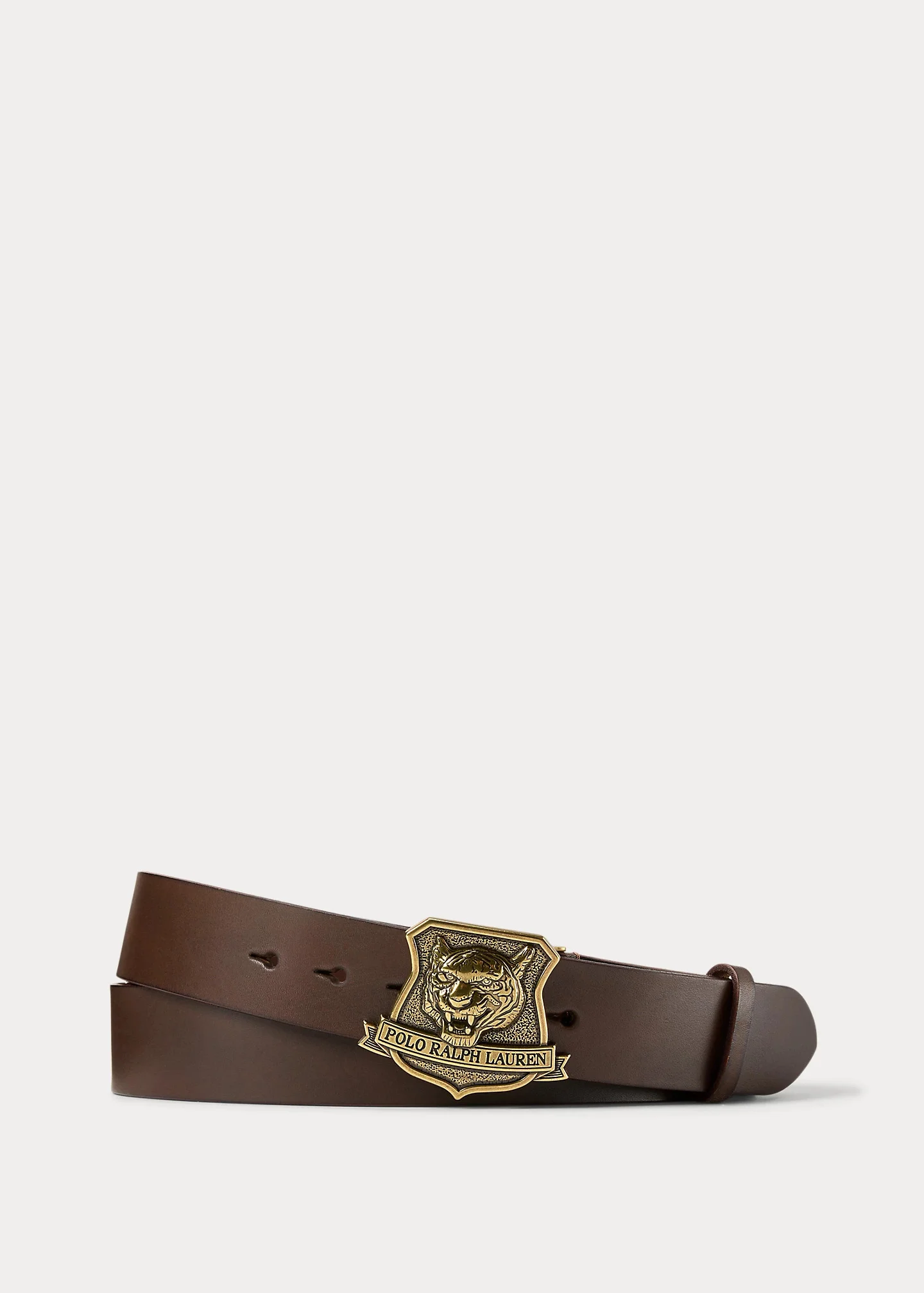 Tiger-Buckle Leather Belt - 1