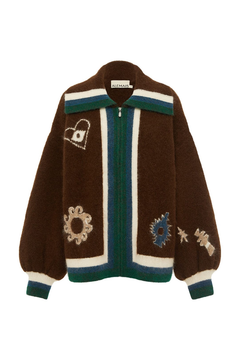 Maroc Zip Up Knit Cardigan 1