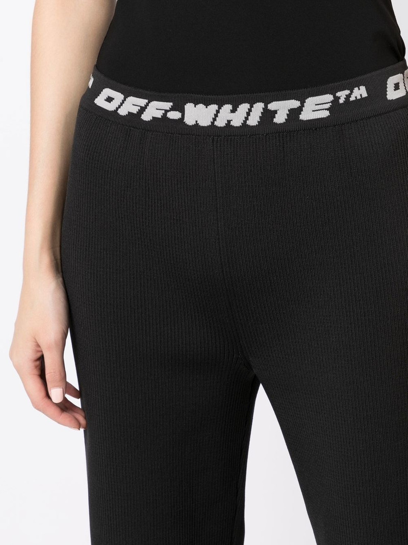 logo-waistband straight-leg trousers 5