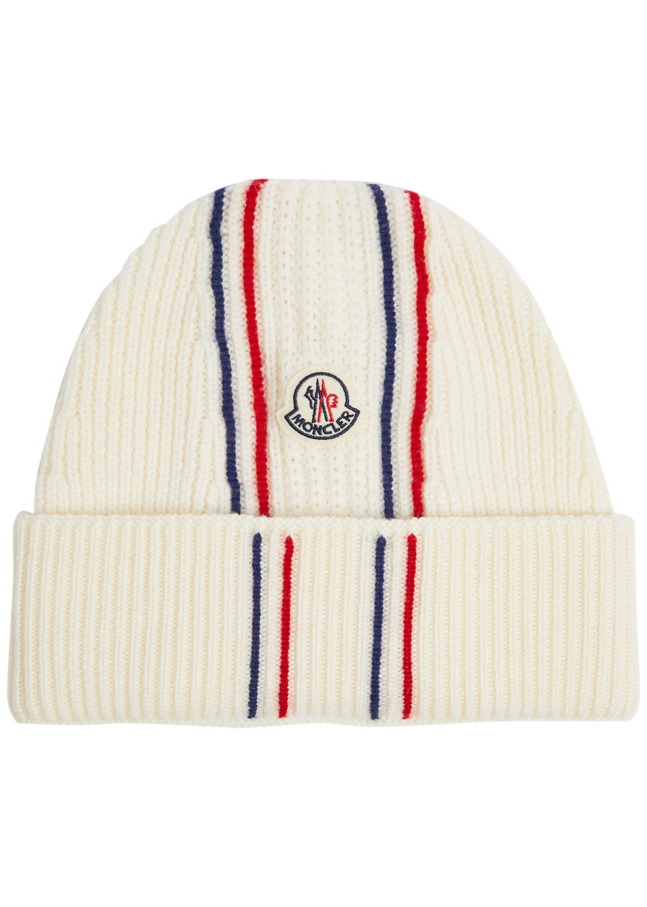 Striped ribbed wool beanie - 1
