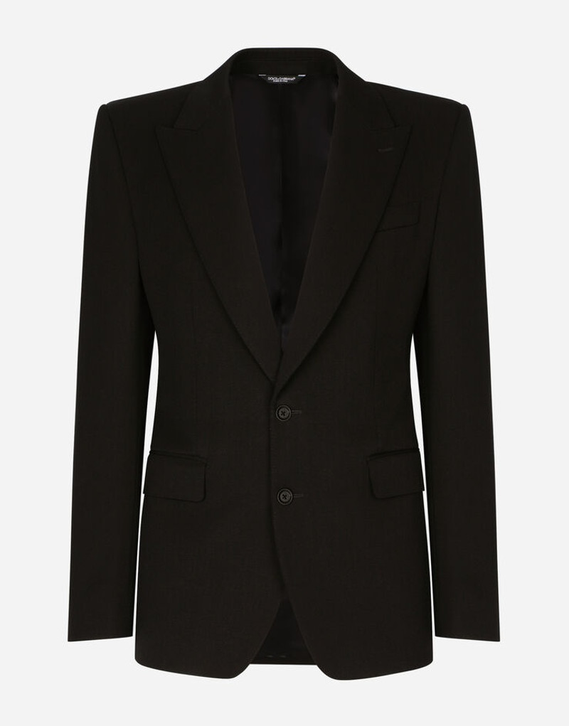 Single-breasted wool faille Sicilia jacket - 1