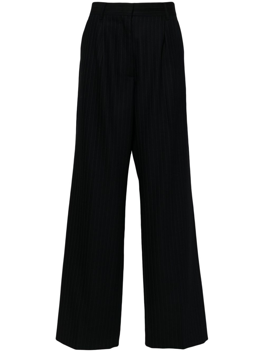 pinstriped straight-leg trousers - 1