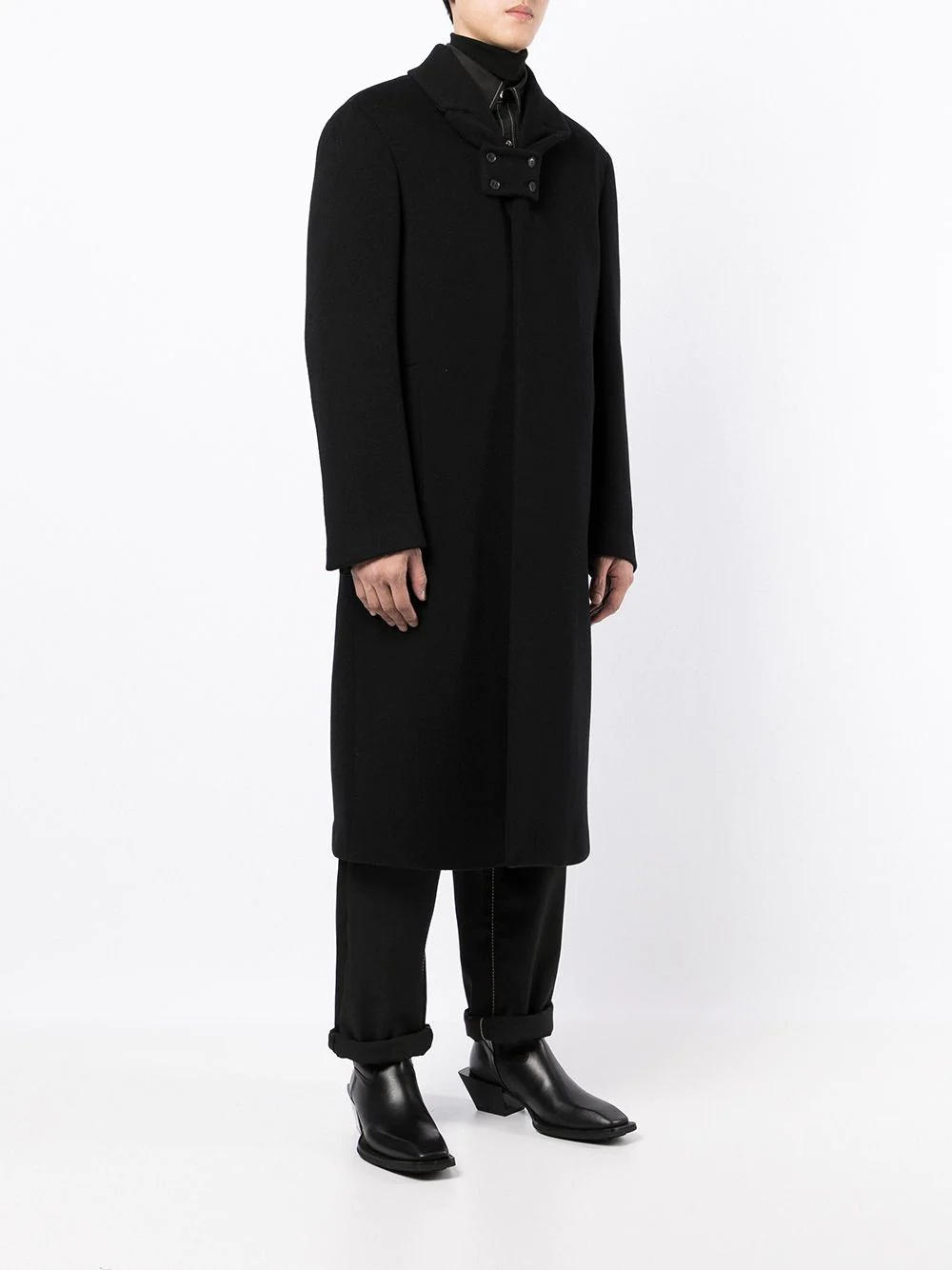 single-breasted midi coat - 3