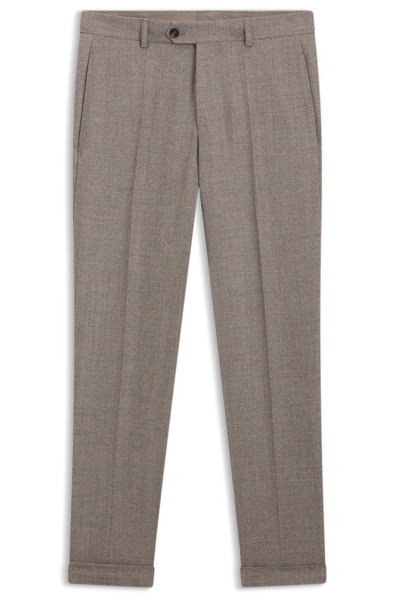 MICRO-PATTERNED TAPERED-FIT TROUSERS IN VIRGIN WOOL 1