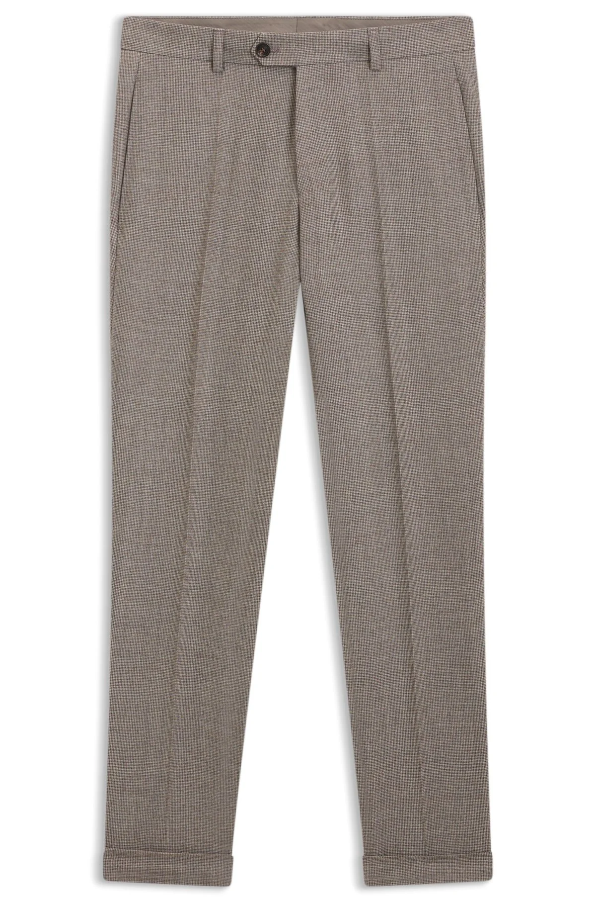MICRO-PATTERNED TAPERED-FIT TROUSERS IN VIRGIN WOOL - 1
