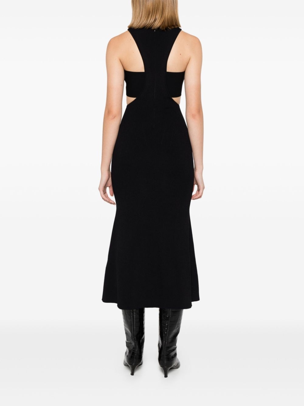 Slashed Harness rib-knit dress - 4