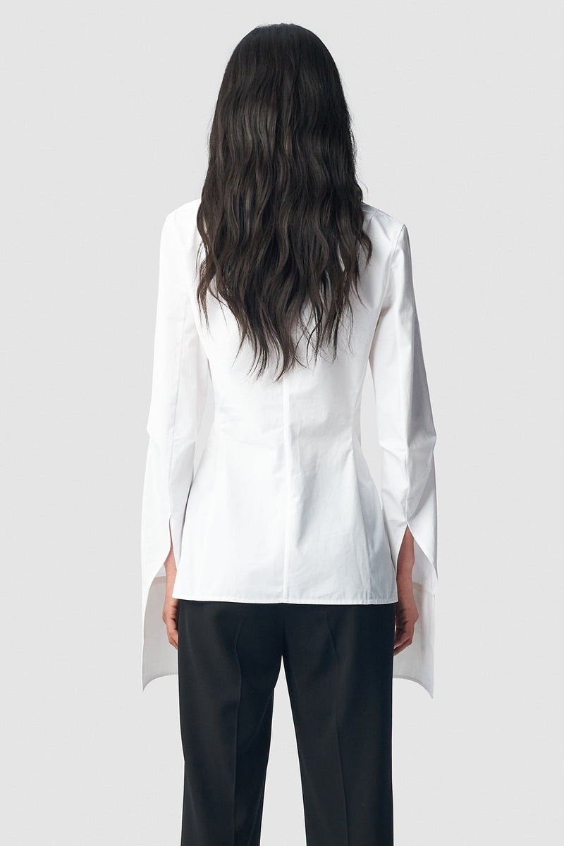 Tシャツ・カットソー Ann Demeulemeester LINSEY OPEN FRONT FITTED SHIRT Ann Demeulemeester Linsey Open Front Fitted Shirt | REVERSIBLE