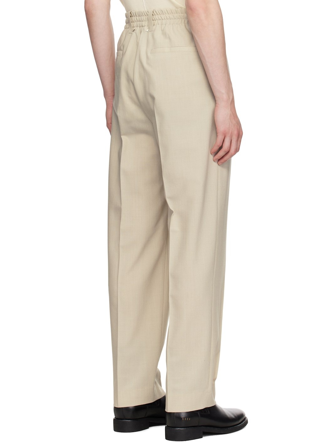Beige Wool Blend Trousers - 3