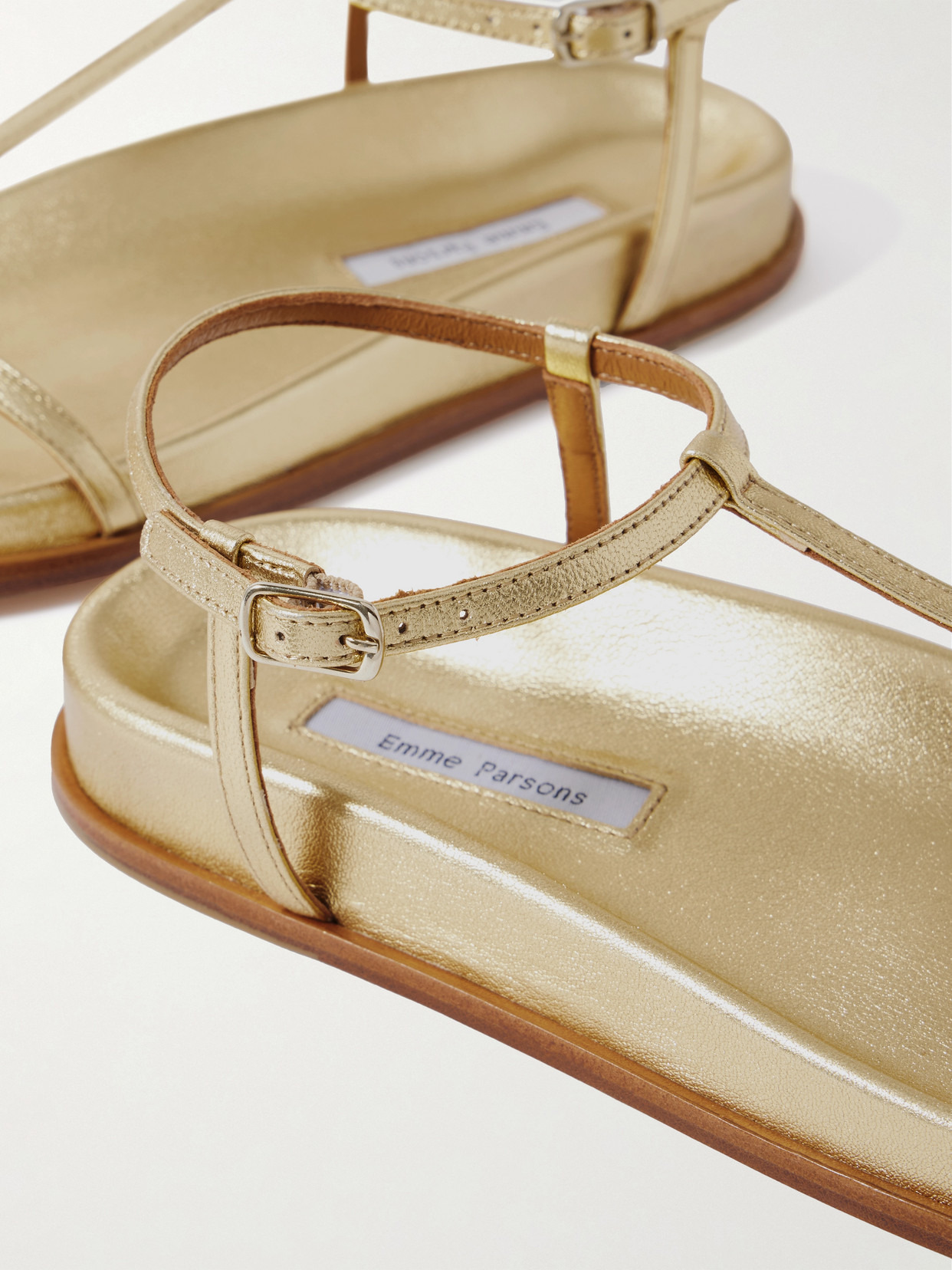 Aya Metallic Leather Sandals - 4
