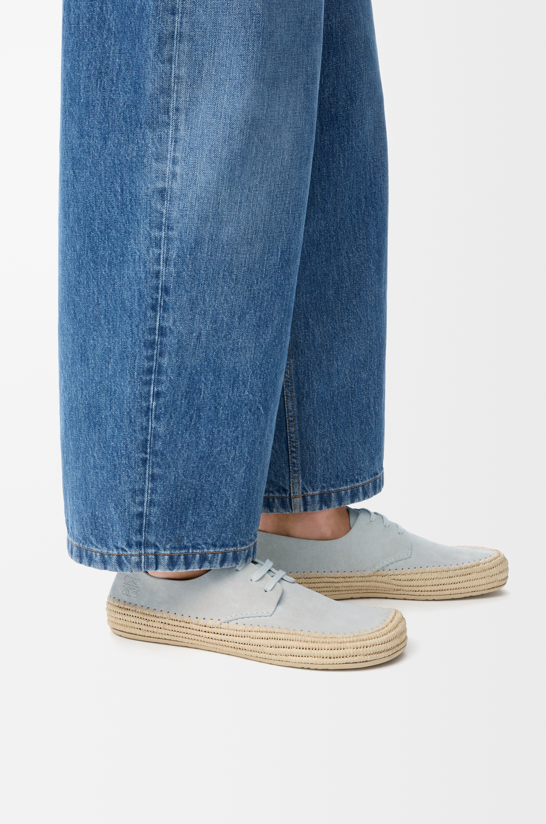 Rio lace-up in suede and raffia - 2