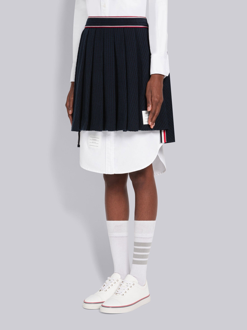 Thom Browne University Stripe Pleated Mini Skirt outlook