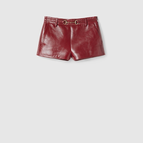 Leather shorts with Horsebit detail - 1