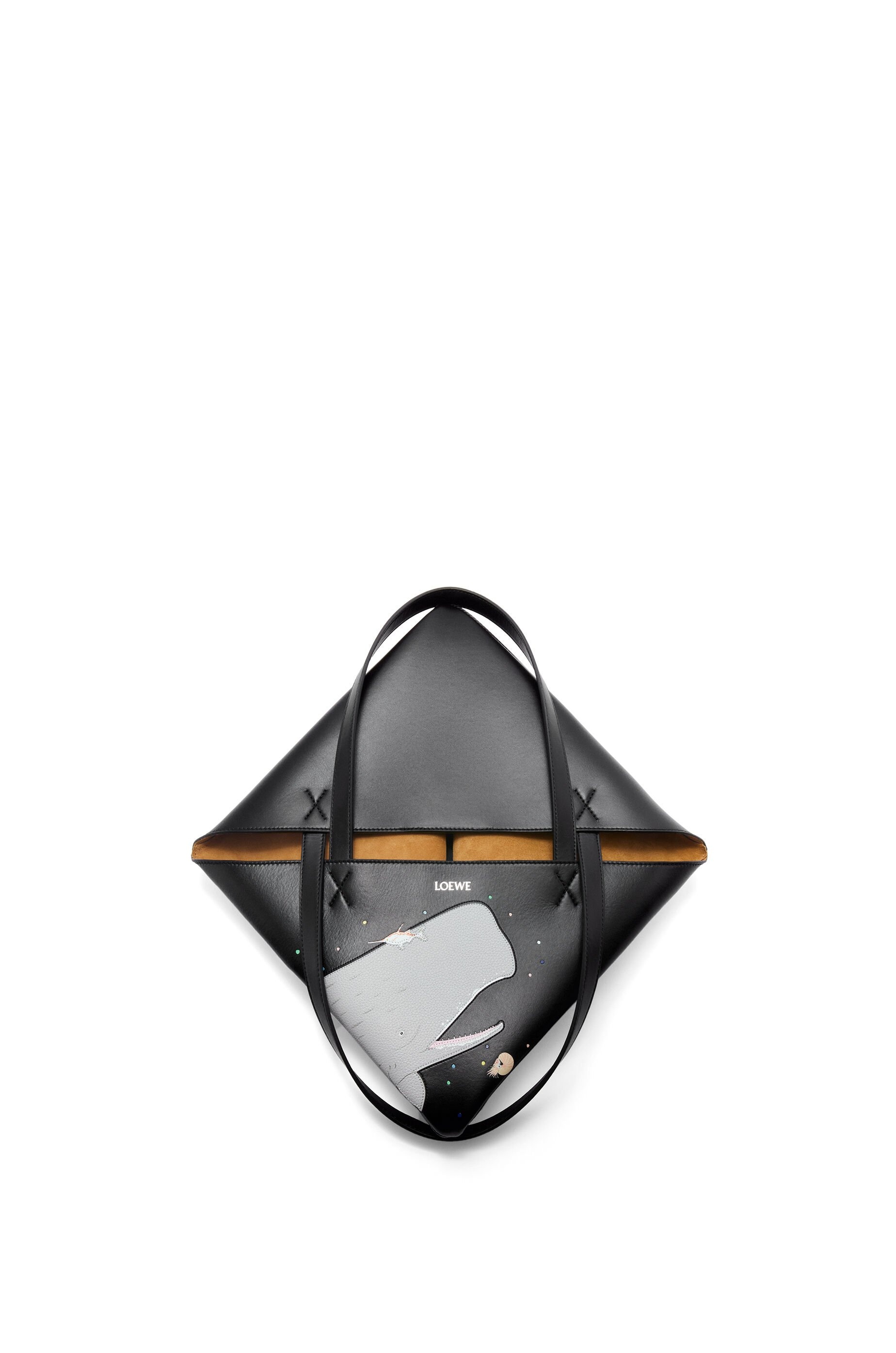 Whale large Puzzle Fold tote in shiny calfskin - 6