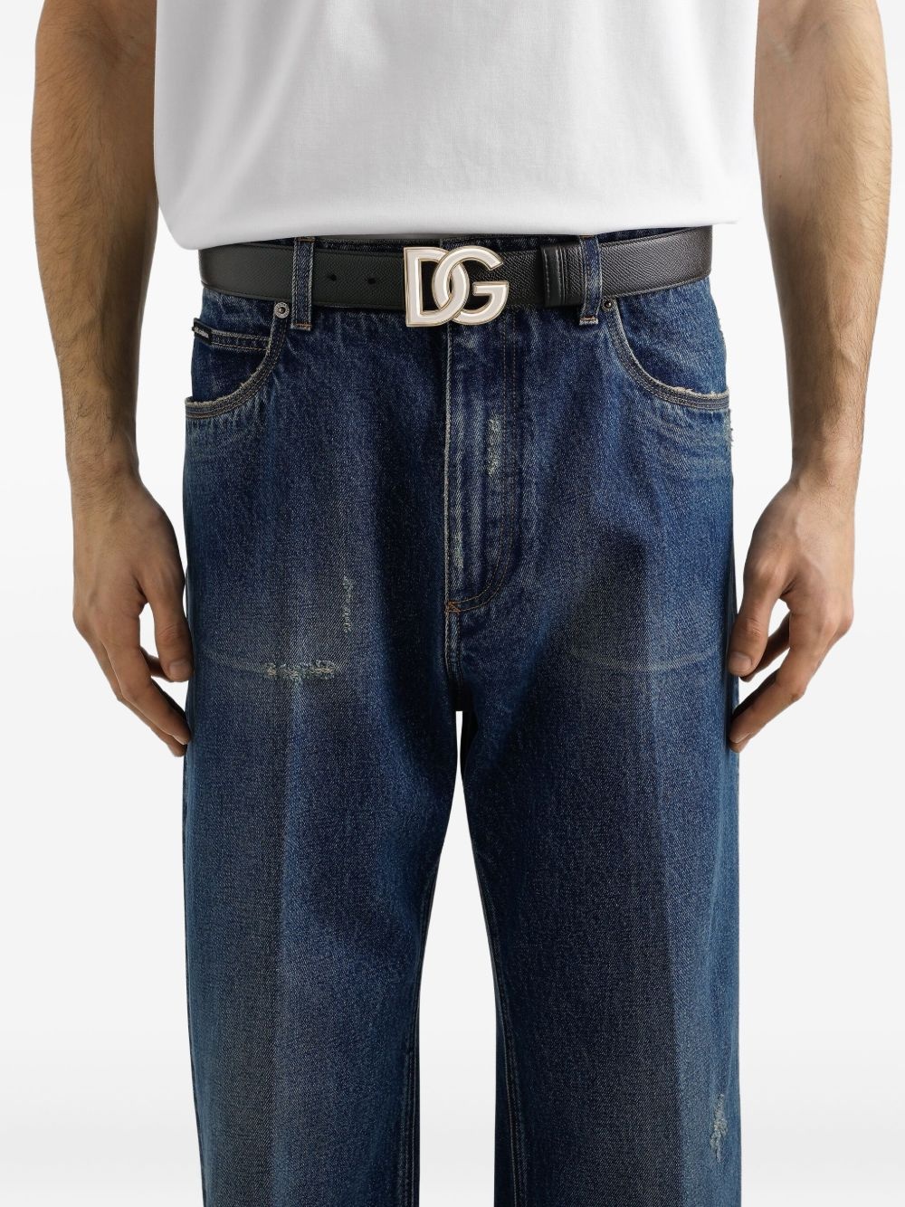 logo-buckle belt - 3