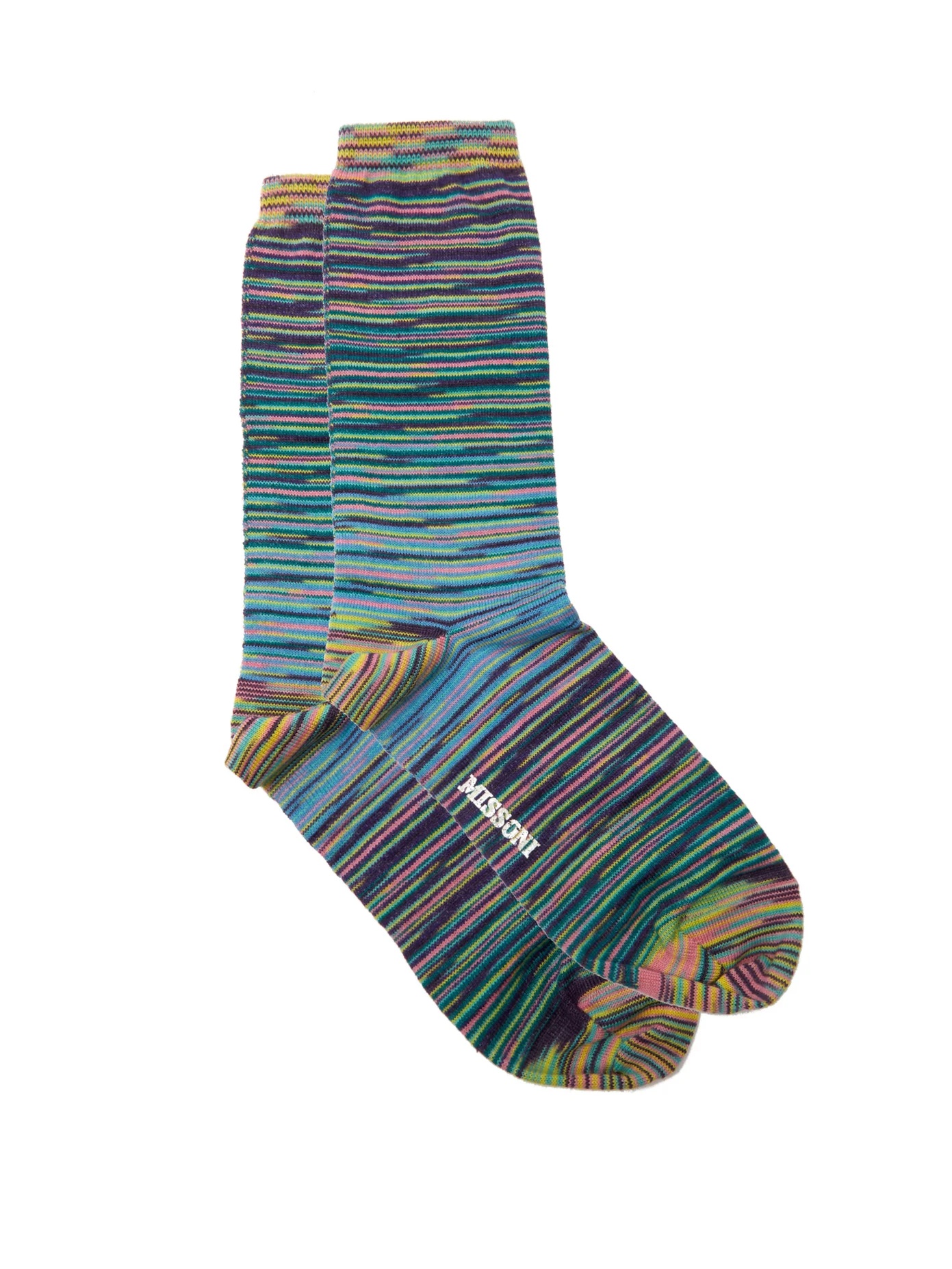 Striped cotton-blend socks - 1