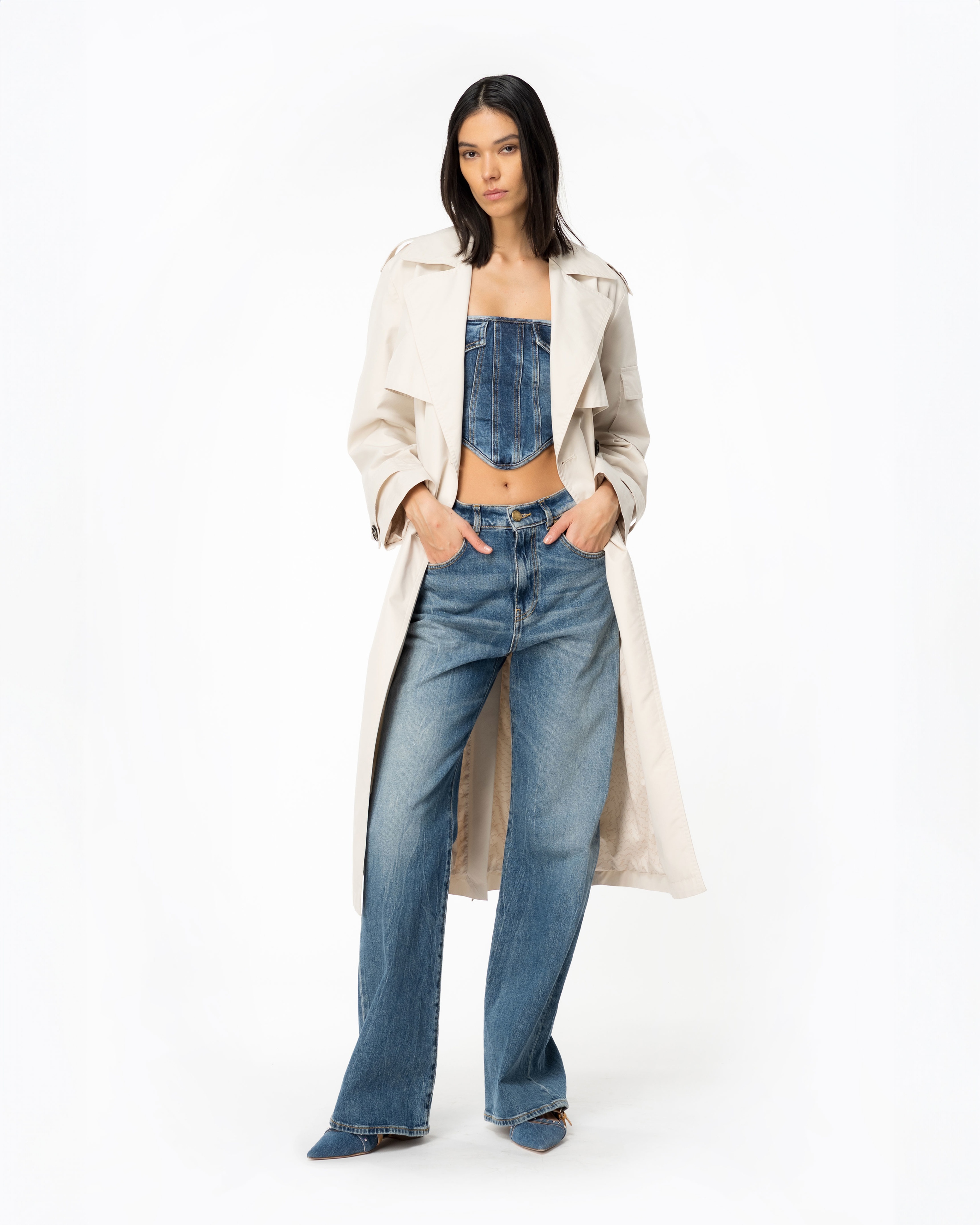 WIDE-LEG VINTAGE DENIM JEANS - 2