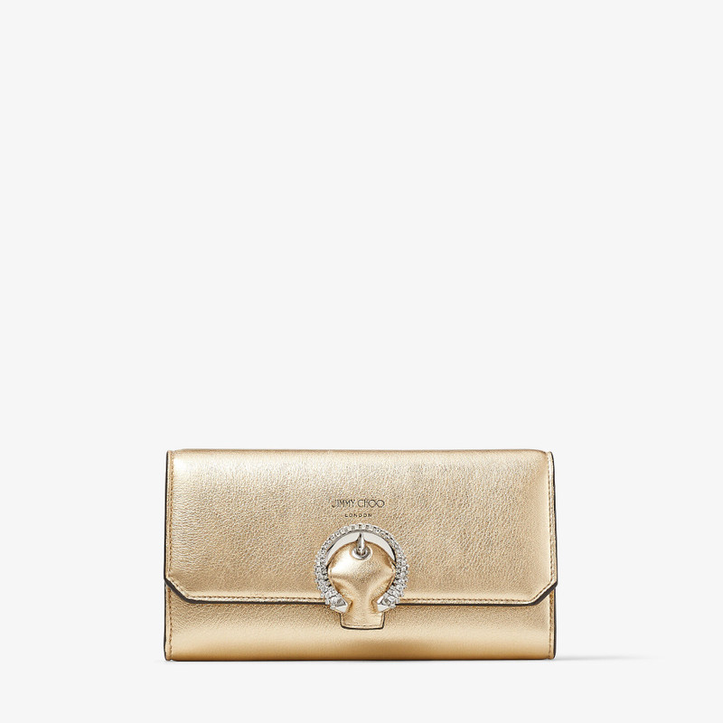 Wallet W/chain
Gold Metallic Nappa Wallet with Crystal Buckle 1