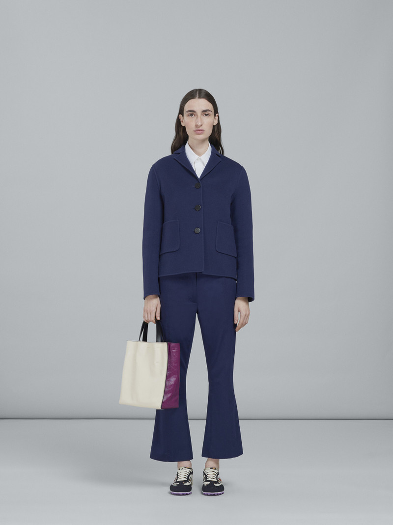 Marni MUSEO SOFT SMALL BAG IN WHITE AND PURPLE LEATHER outlook