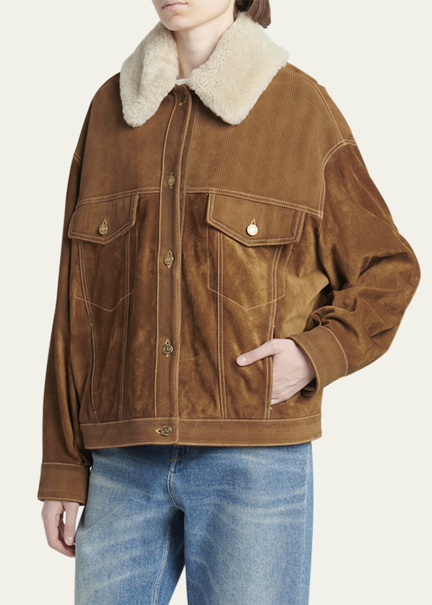 Journey Suede Jacket with Removable Collar - 4