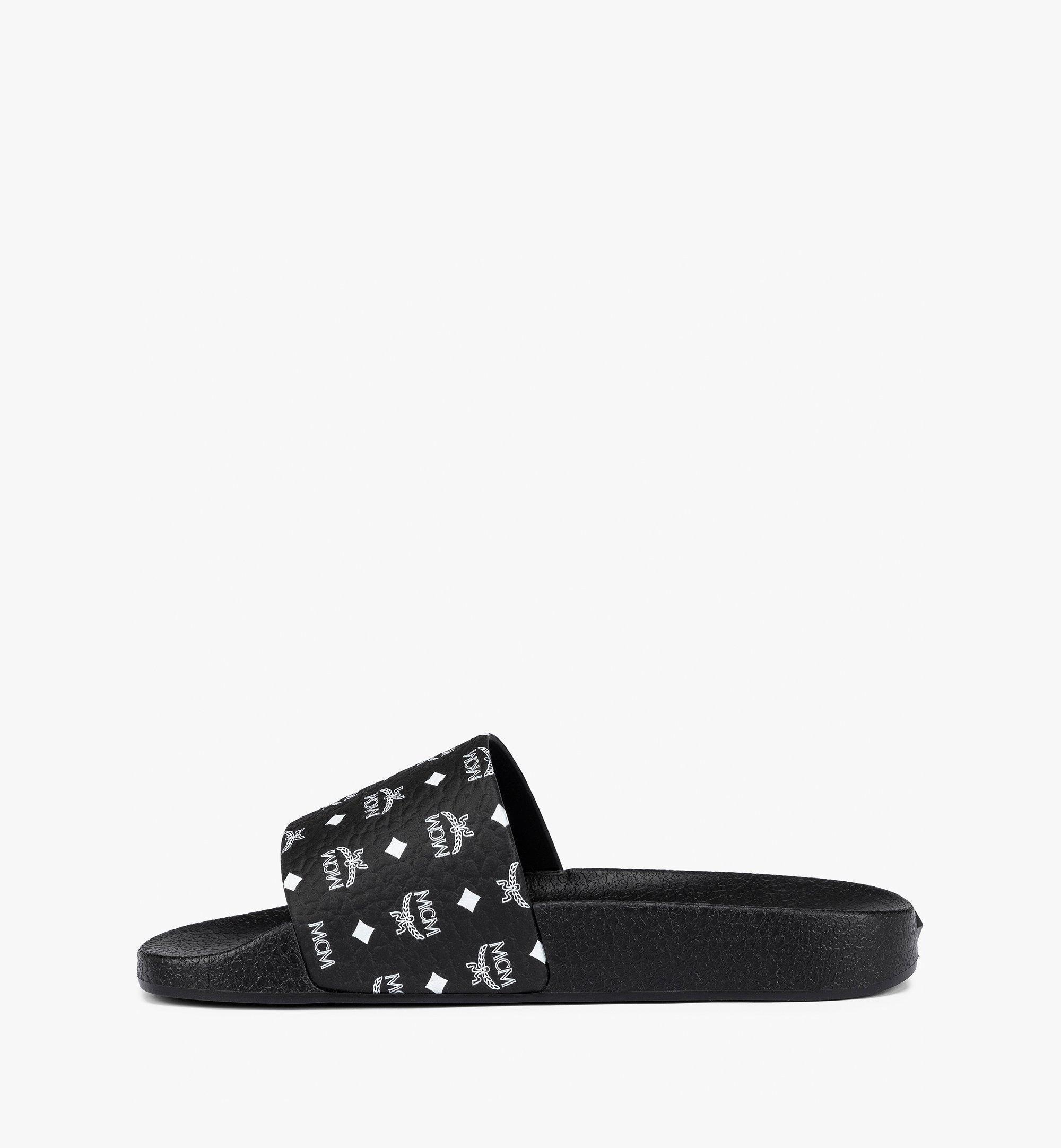 Monogram Print Rubber Slides - 4