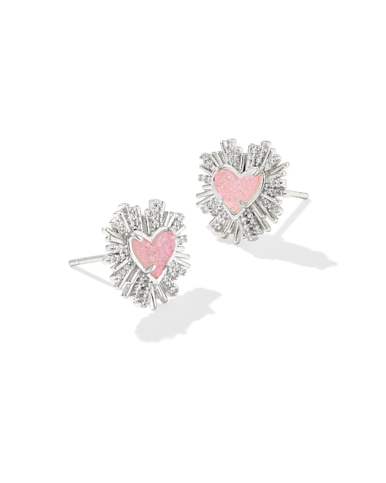 Dolly Parton x Kendra Scott Ari Heart Silver Stud Earrings - 1
