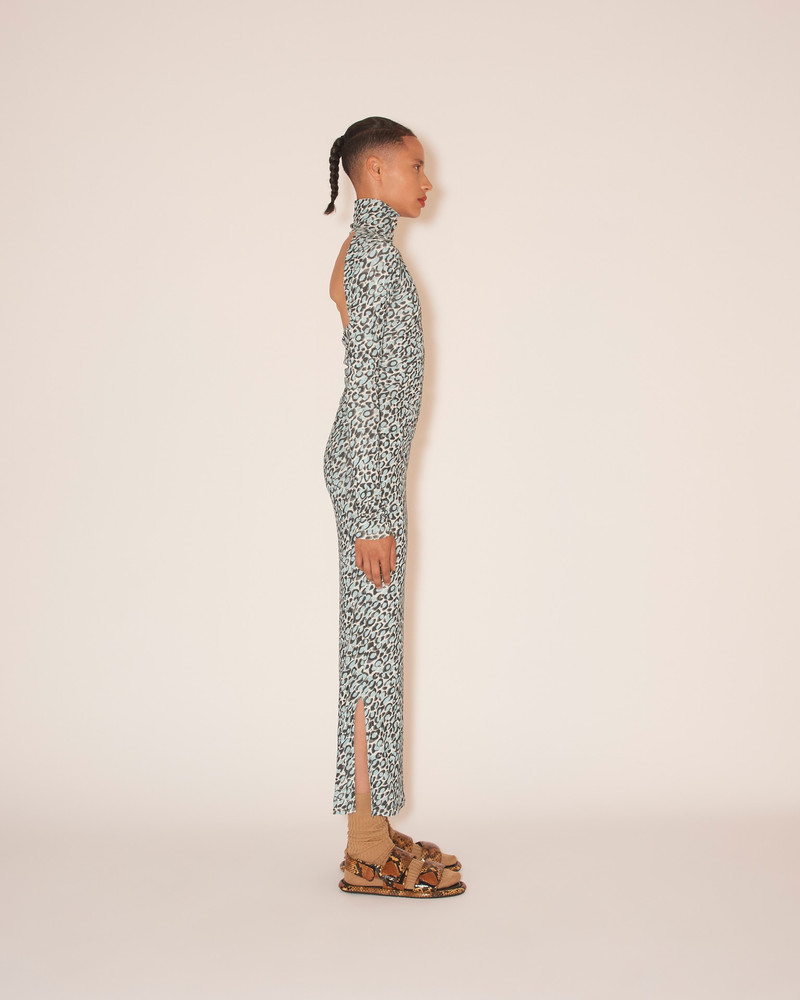 CARDIA - Mesh jersey dress - Ocelot sky blue 3