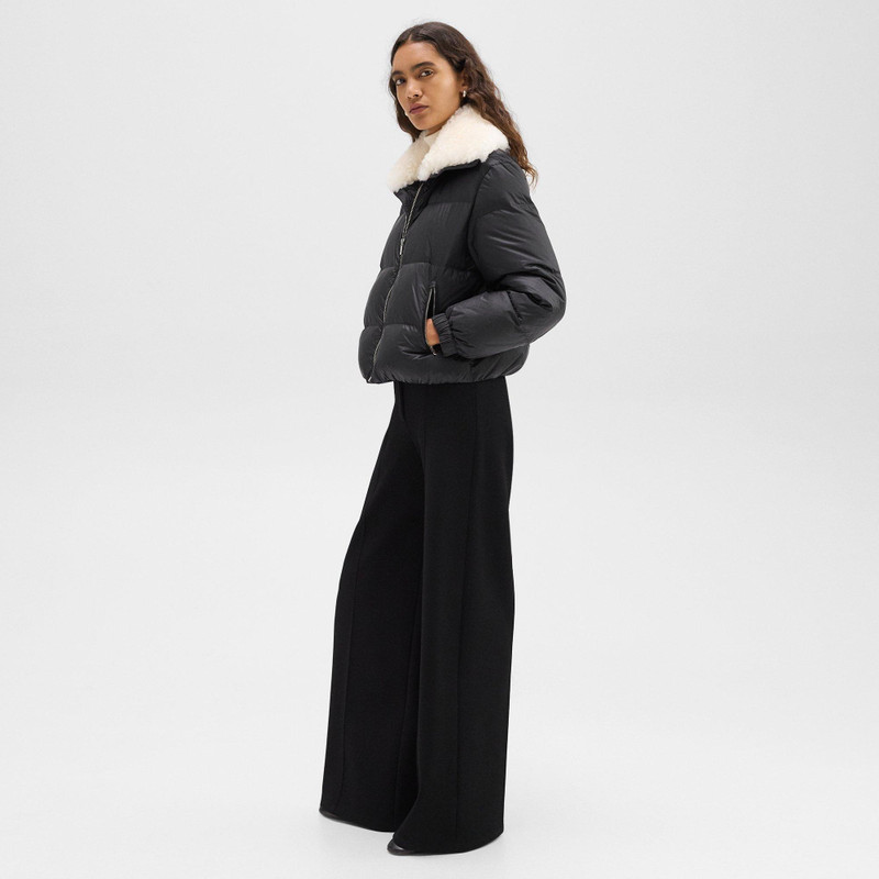 Theory Shearling-Trimmed Puffer Jacket in Recycled Nylon outlook