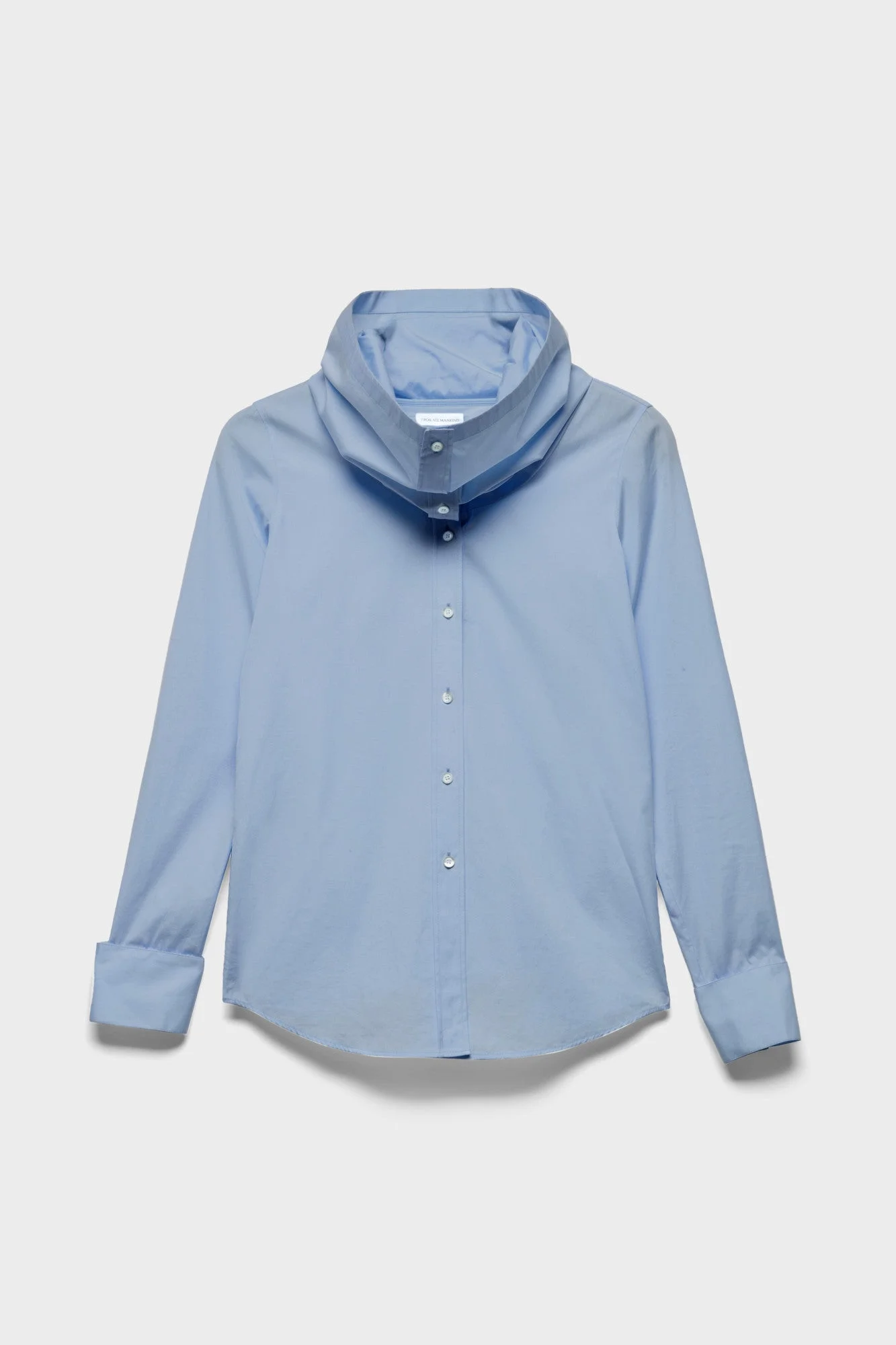 HIGH NECK LONG SLEEVE SHIRT in Poplin - 1