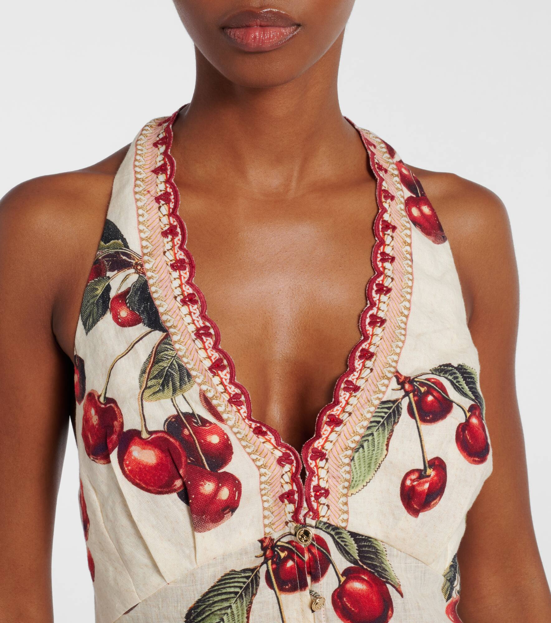 Notes From The Road printed linen romper - 4