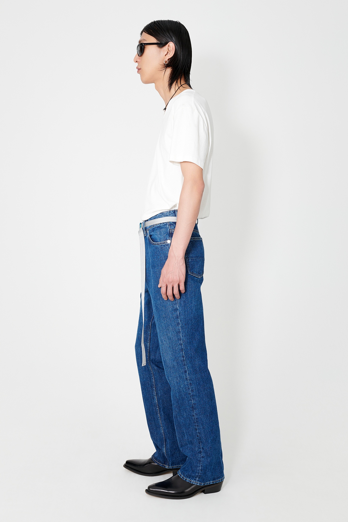 ★関税込★OUR LEGACY★BOOT CUT Mid Blue Crease Denim ★ OUR LEGACY - BOOT CUT MID BLUE CREASE DENIM – SOLAR MTP