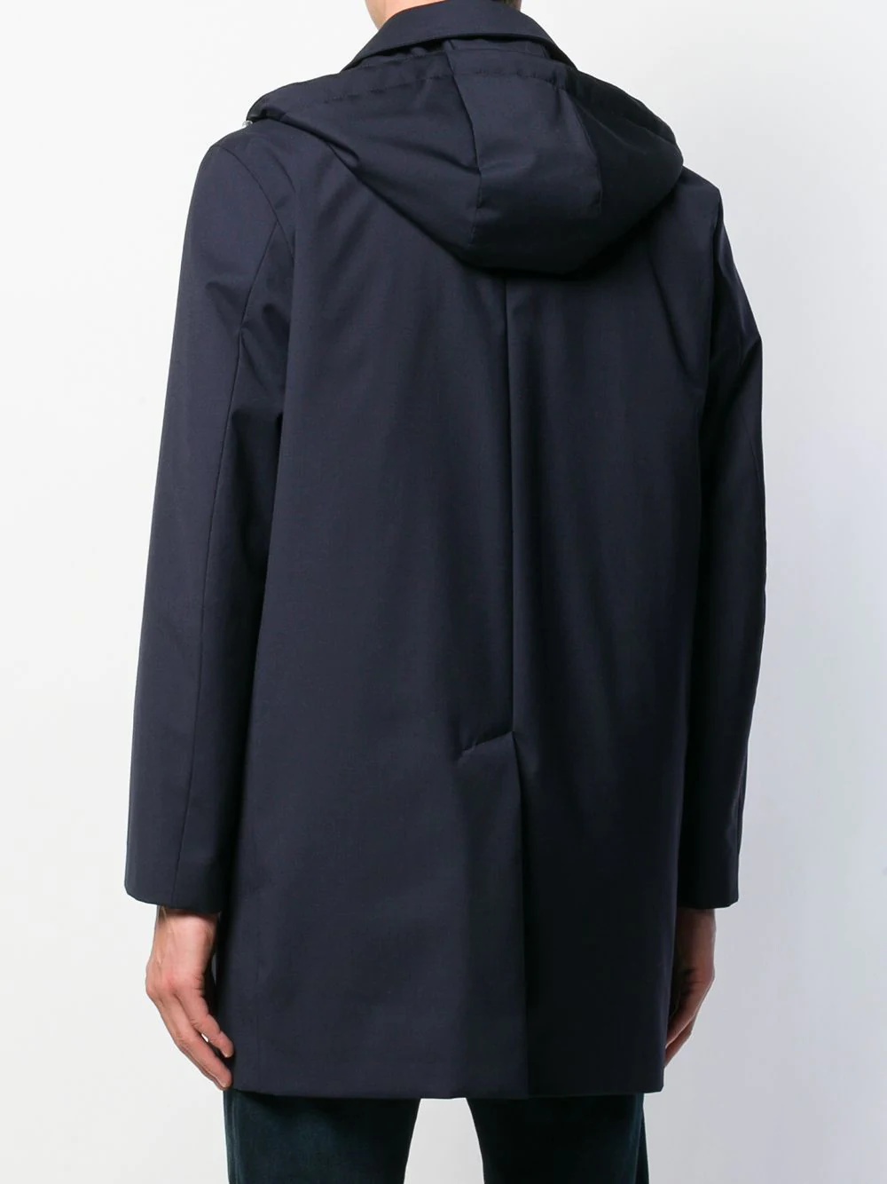 hooded mid-length coat - 4