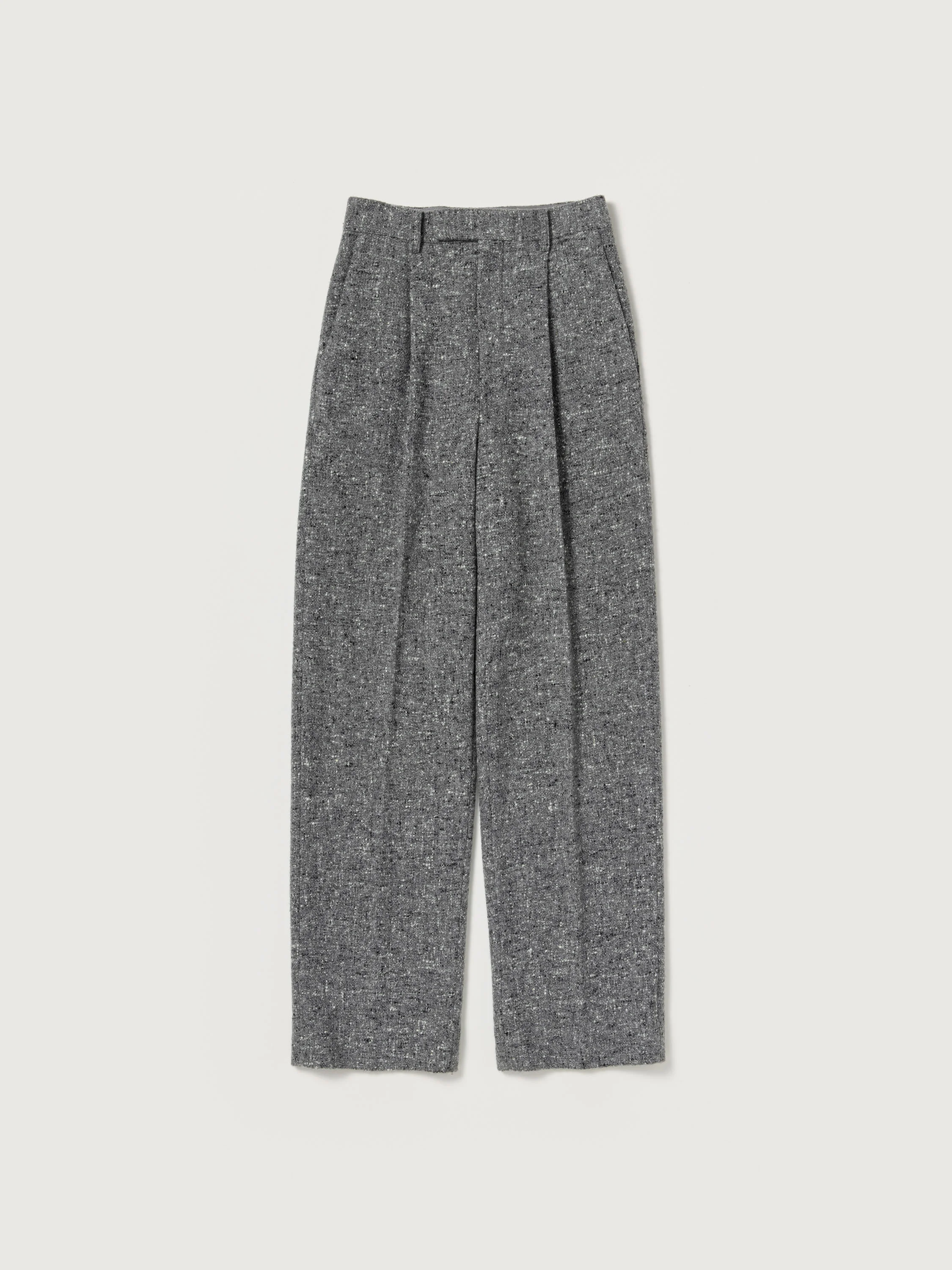 HOMESPUN TWEED ONE-TUCK SLACKS - 1