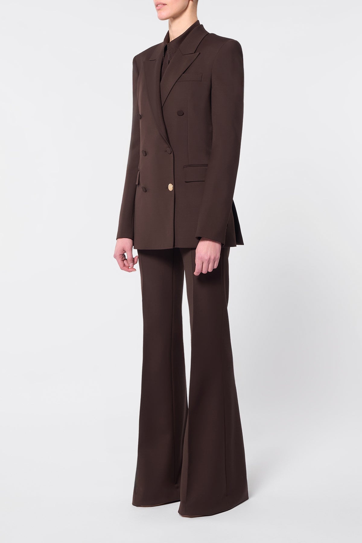 Gavin Blazer in Chocolate Sportswear Wool - 3
