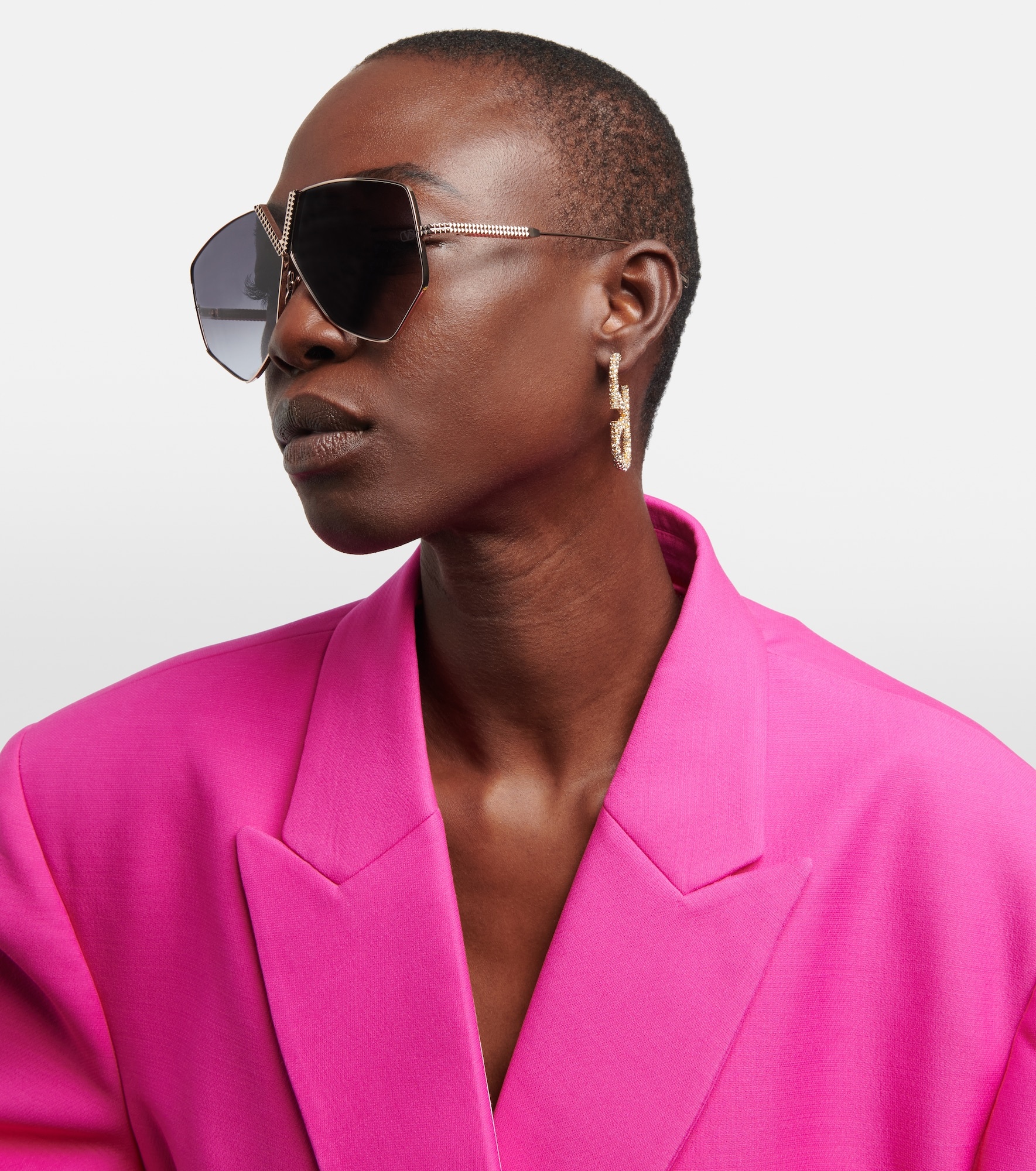 Valentino V-Hexagon oversized sunglasses mytheresa REVERSIBLE