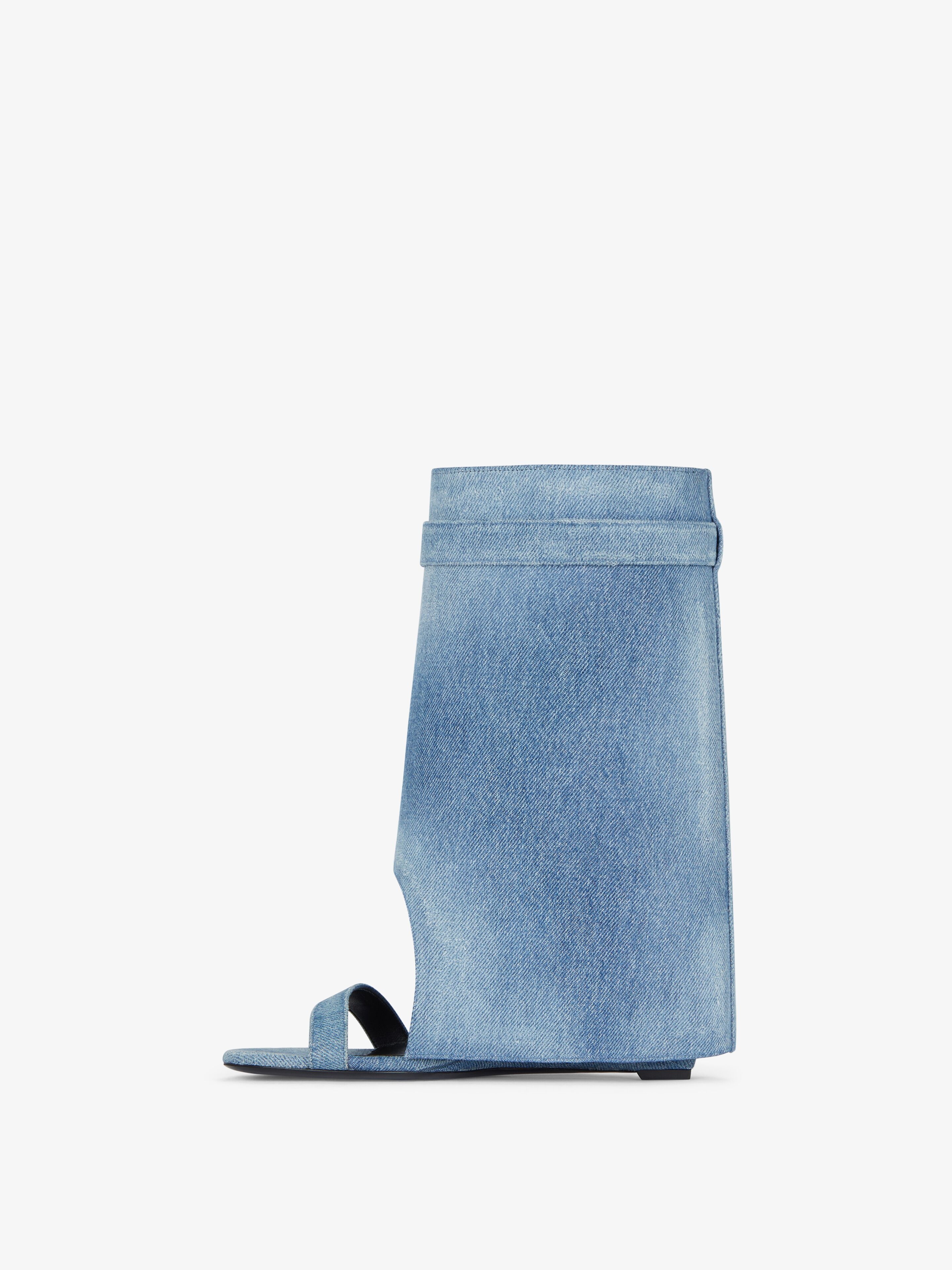 SHARK LOCK SANDALS IN GRADIENT DENIM - 5