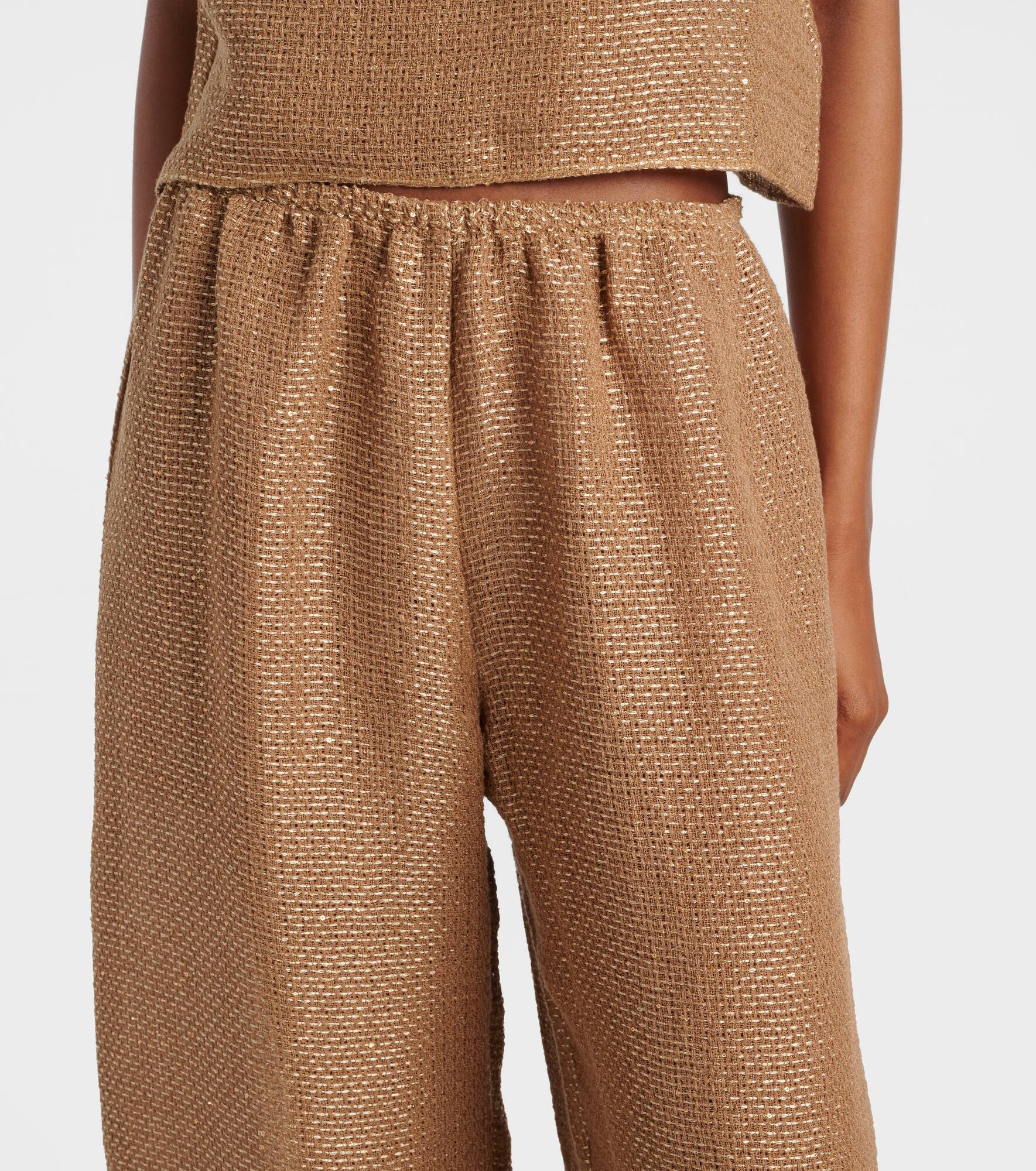 Stella sequined linen-blend wide-leg pants - 4
