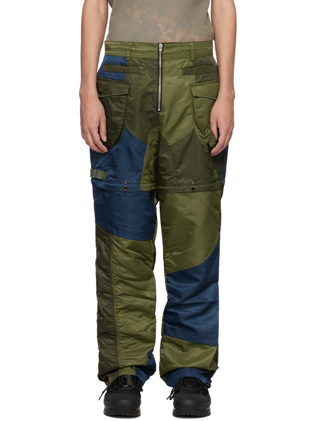 Khaki & Navy Detachable Cargo Pants - 1