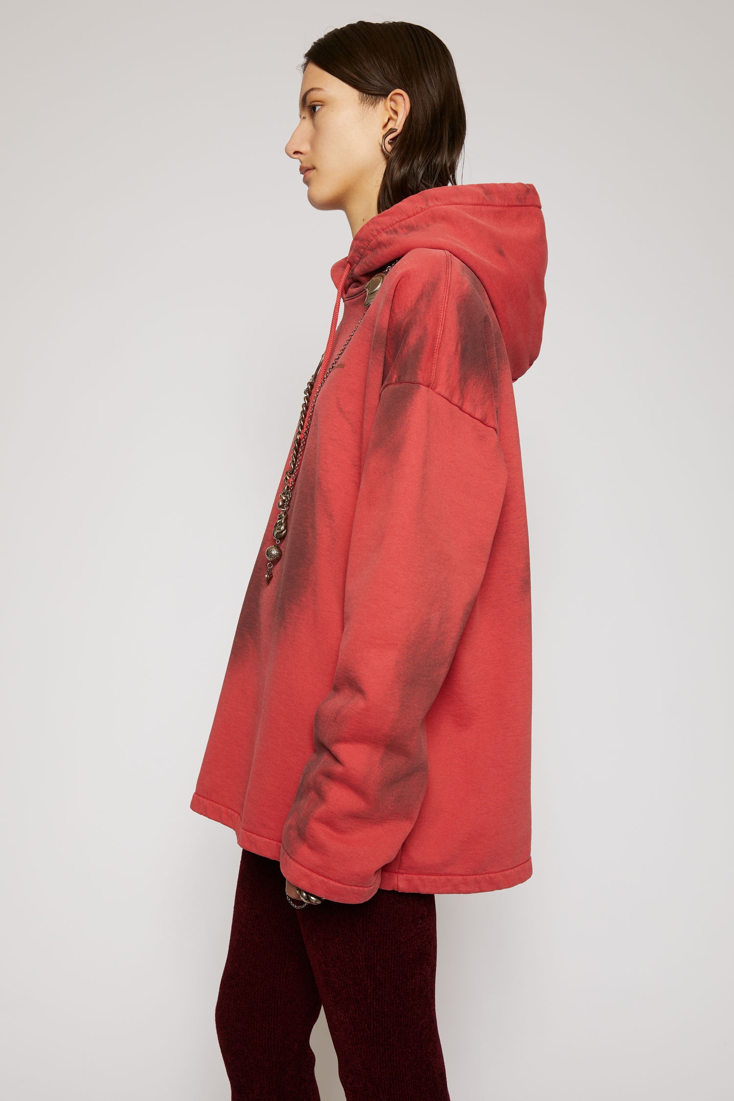 Spray-paint hooded sweatshirt red rubber - 3