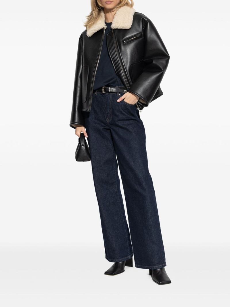 STAND STUDIO Kaz shearling-collar pocket jacket outlook