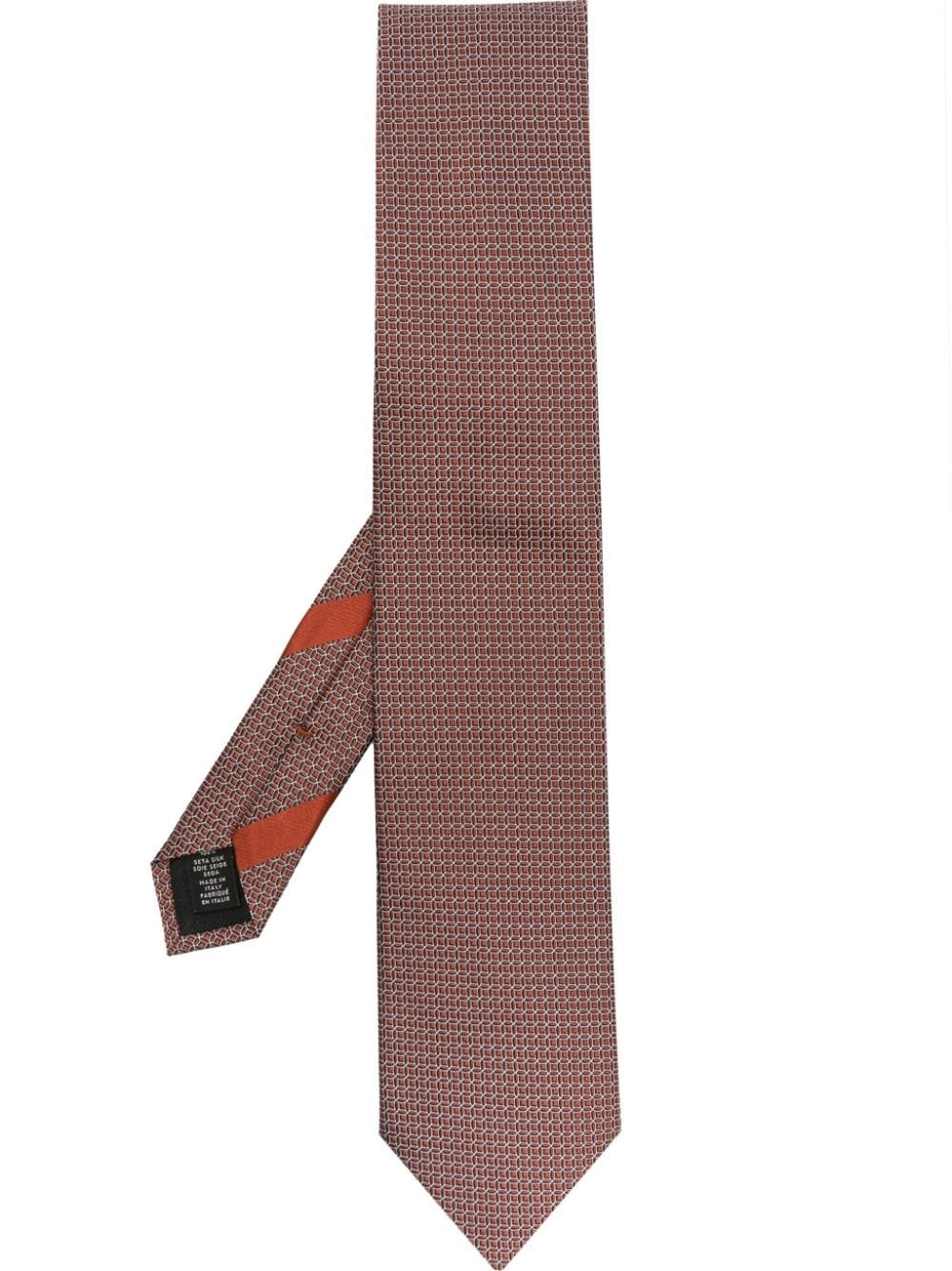 Cento Fili graphic-print silk tie - 1