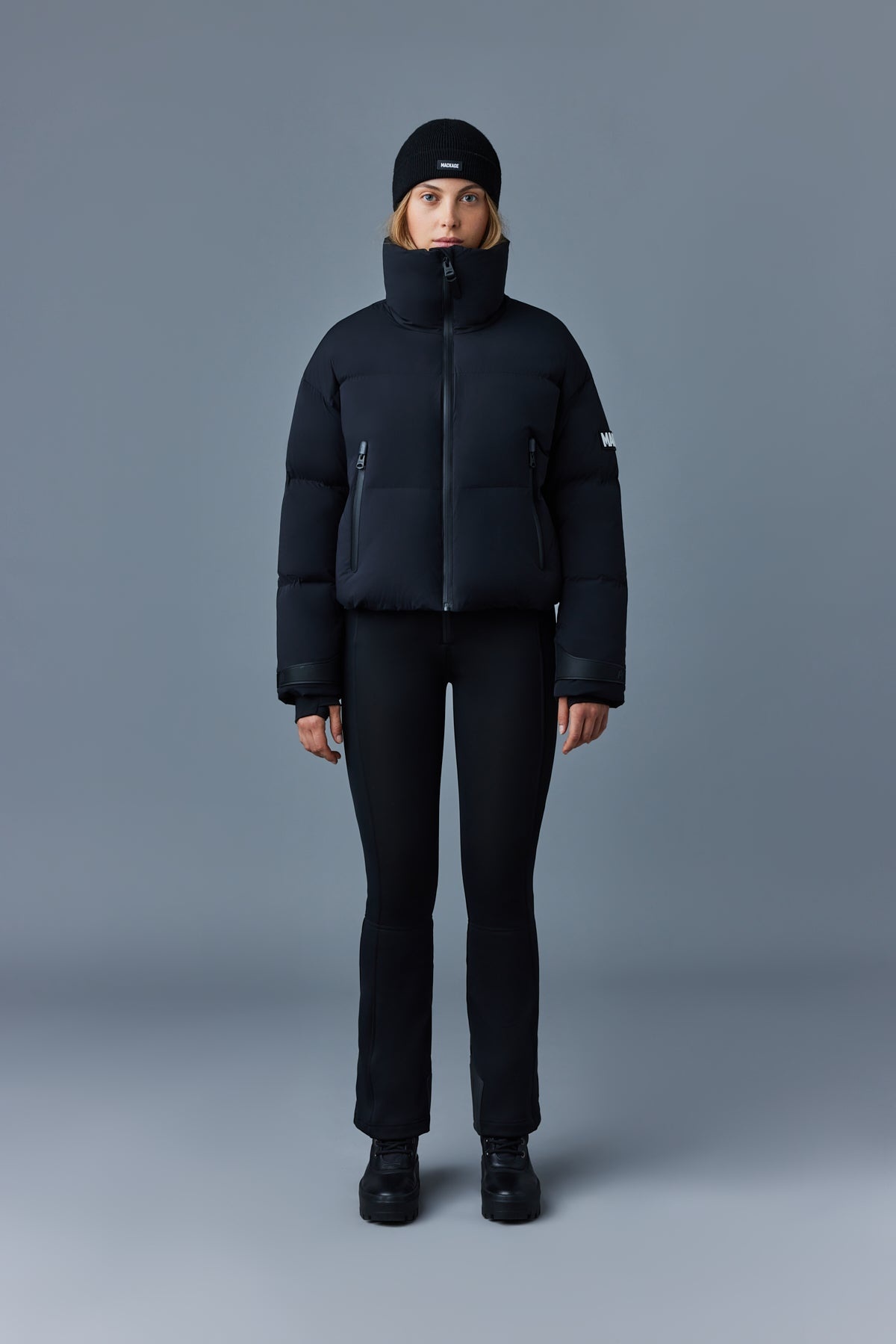 MYLAH lustrous light down ski jacket with funnel hood - 2