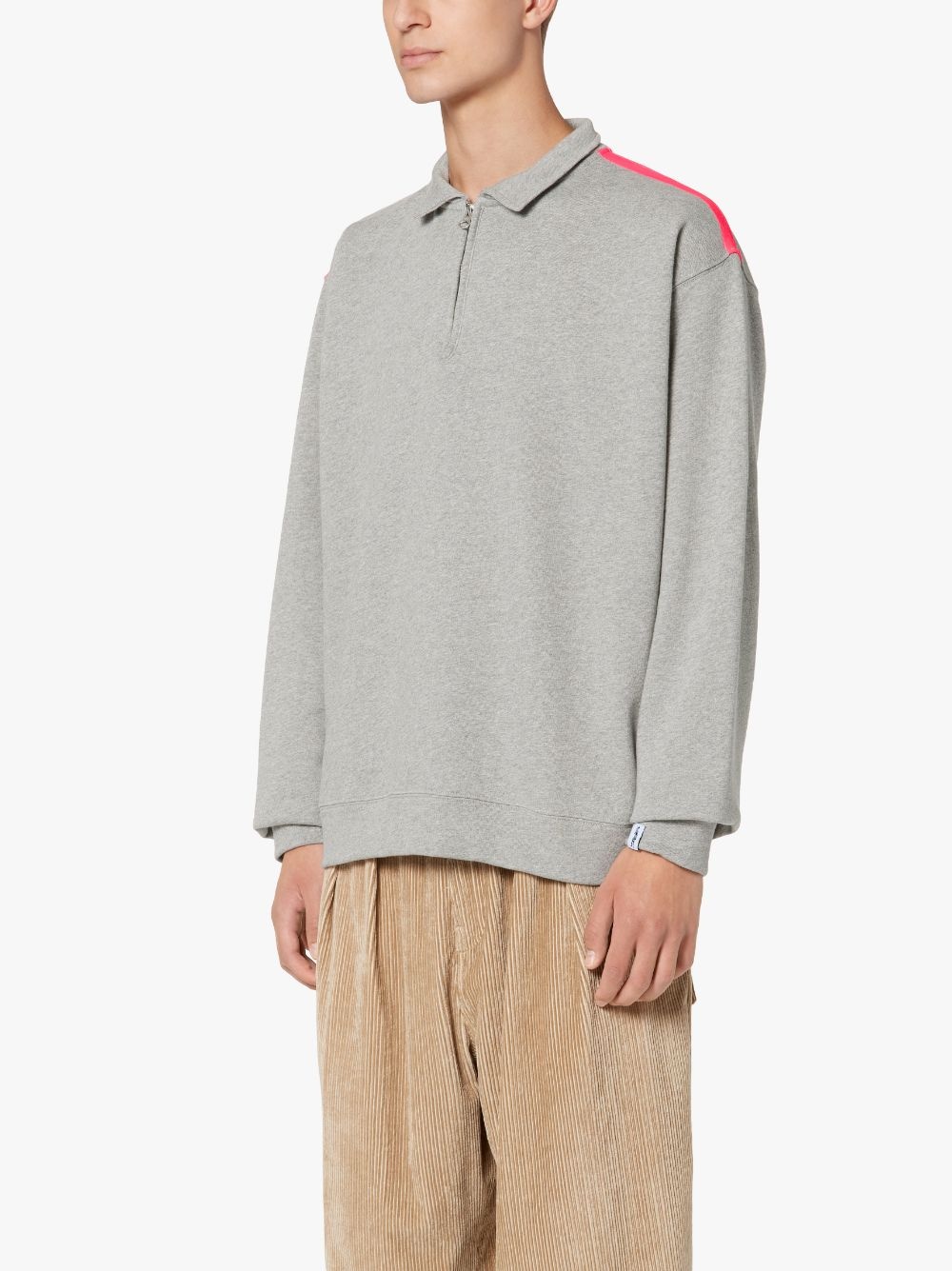 GREY X PINK COTTON ZIP FRONT SWEATSHIRT | GJF-300 - 3