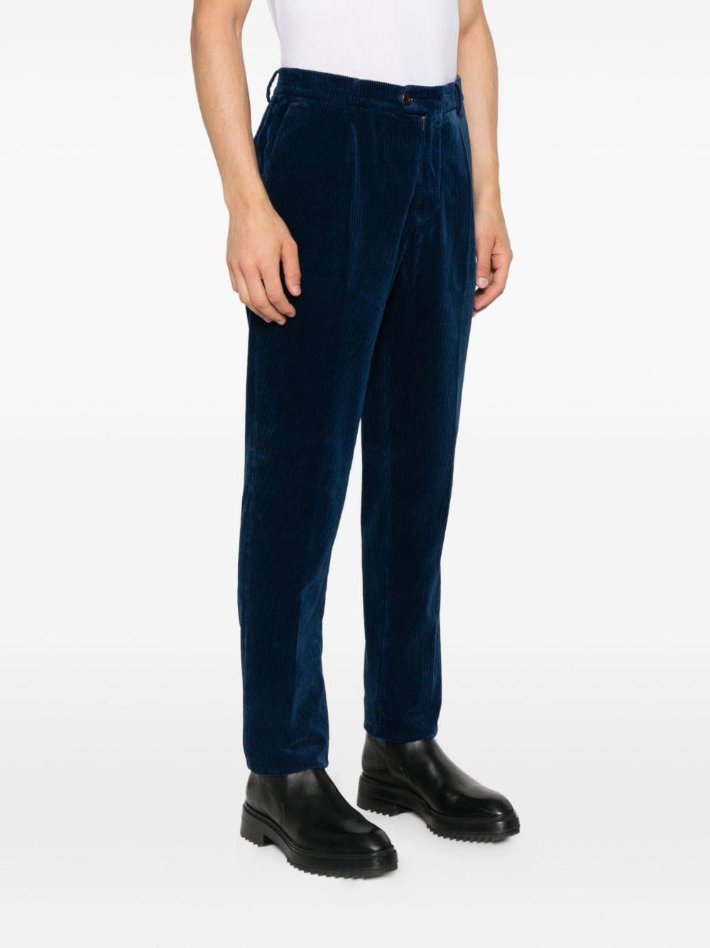 corduroy pleated-front trousers - 3