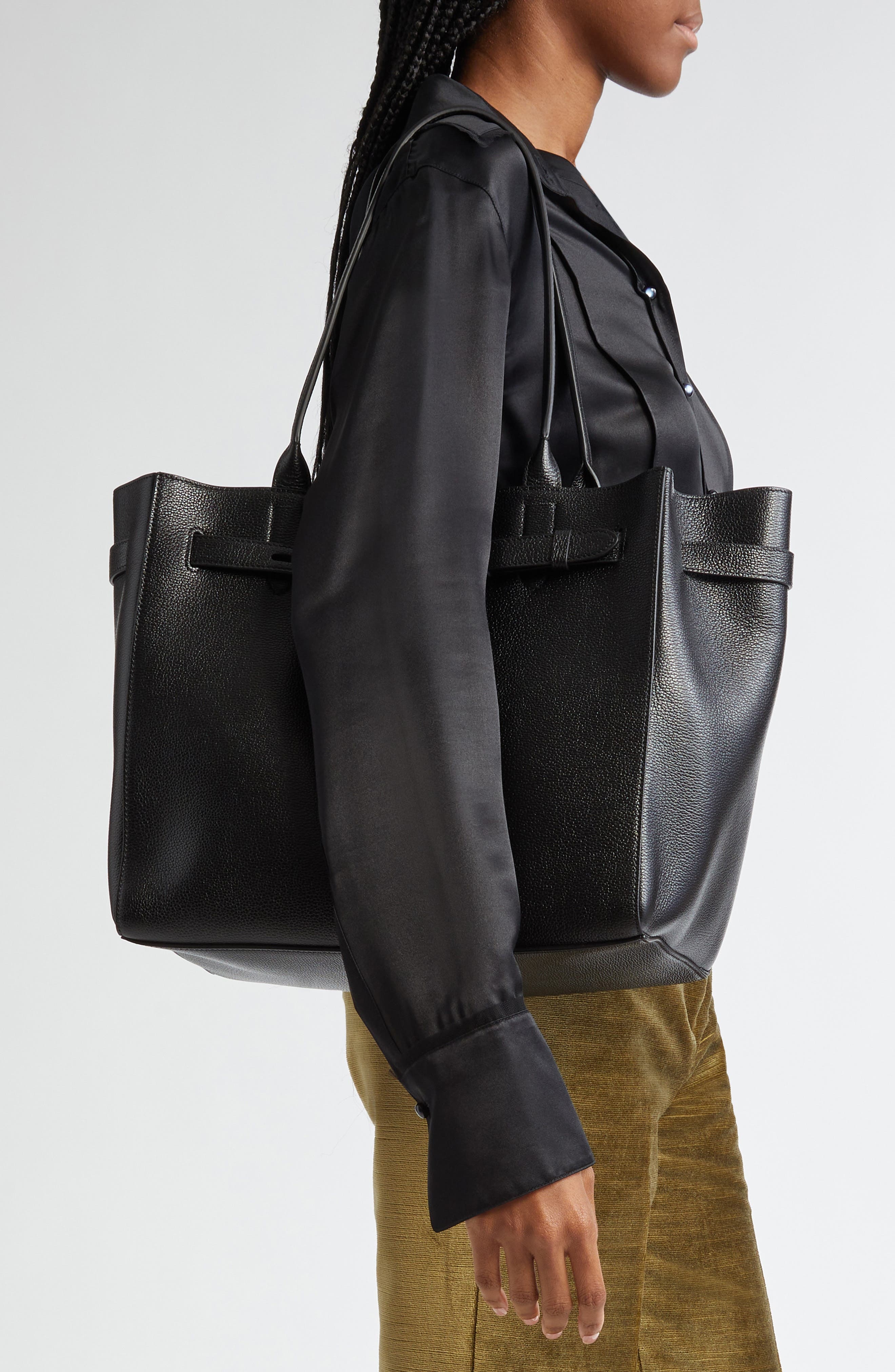 TOM FORD Medium Audrey Grained Leather Tote in Black at Nordstrom - 2