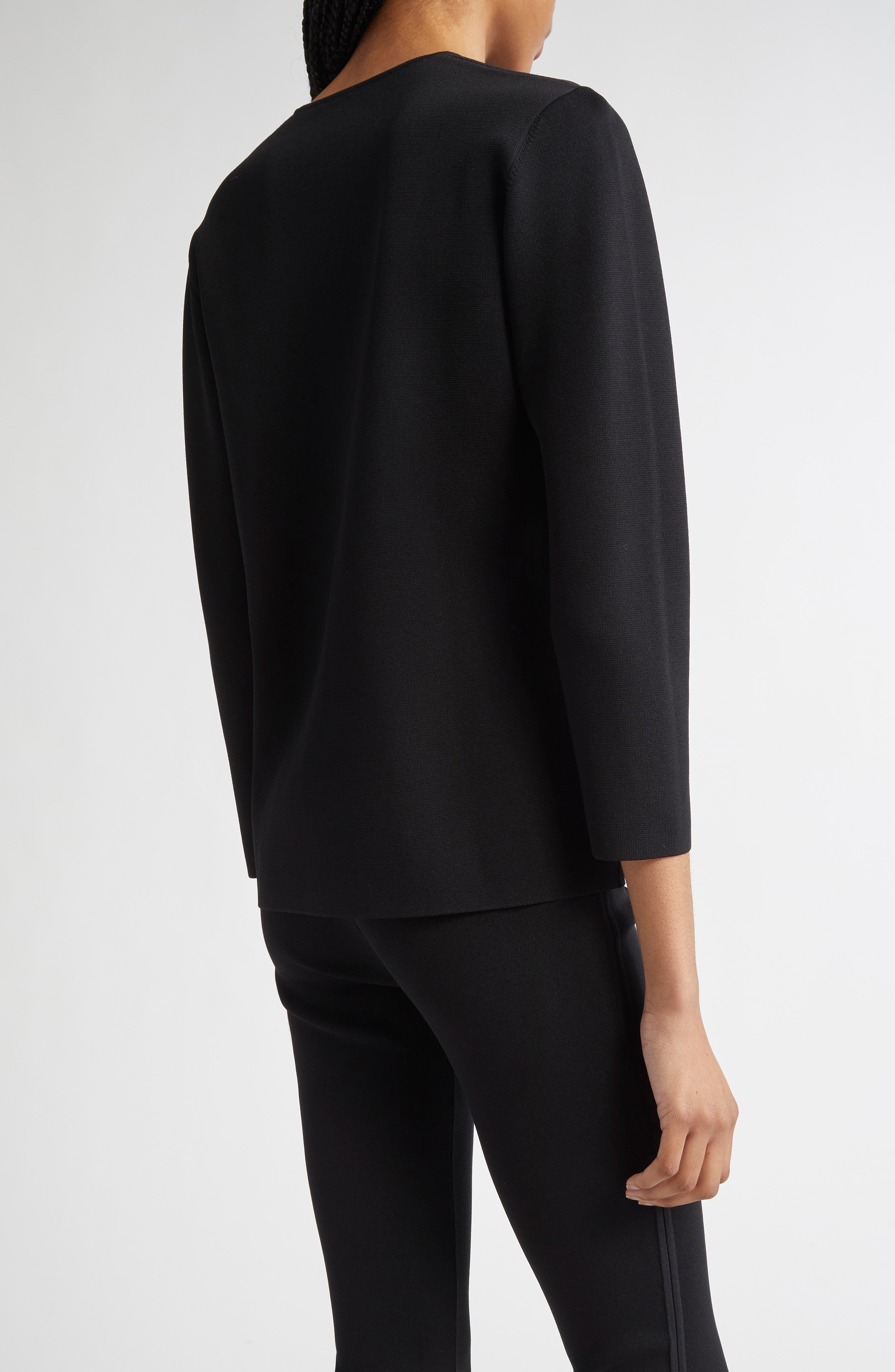 TOTEME Compact Knit Top in Black at Nordstrom - 3