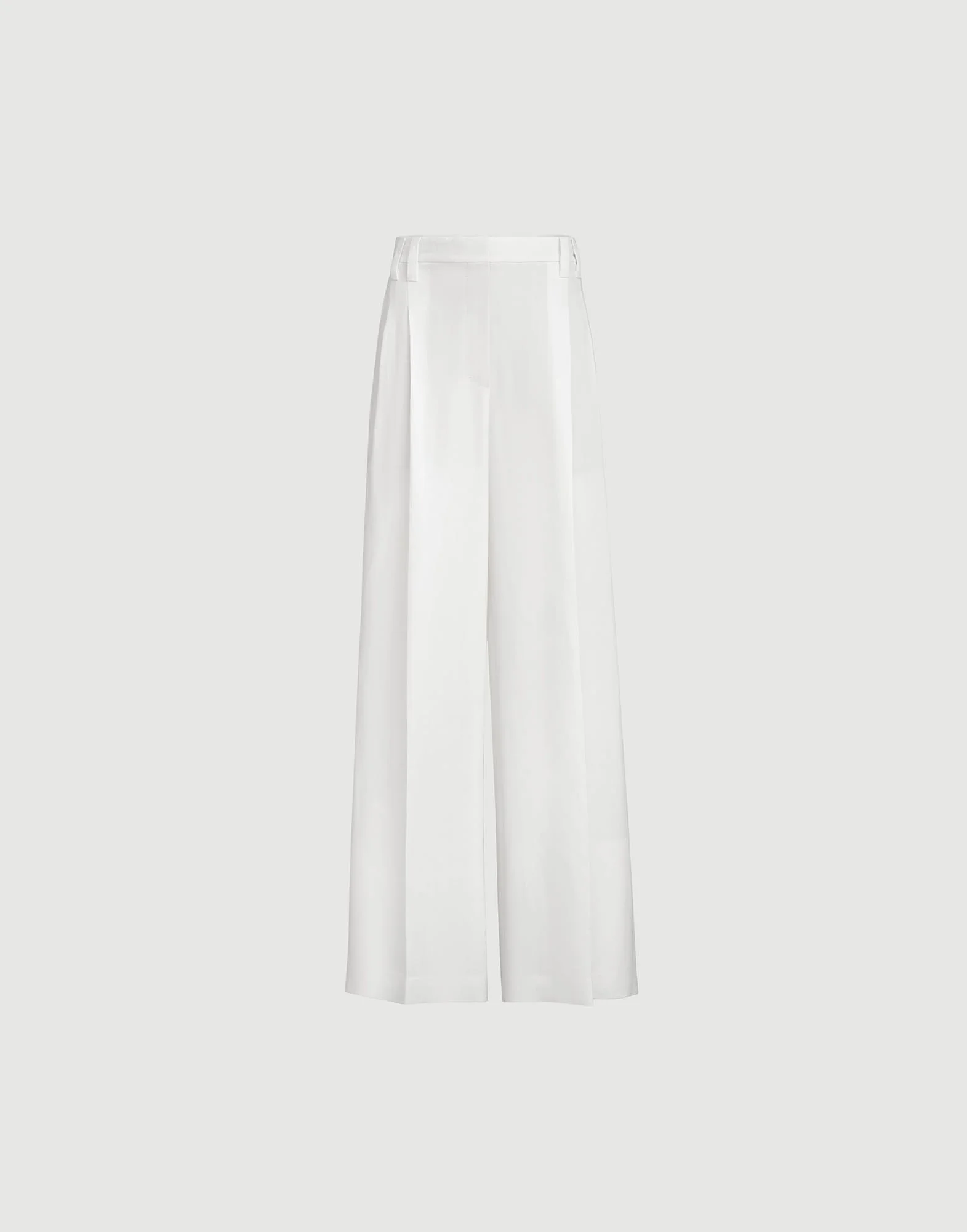 Viscose and linen fluid twill wide trousers with monili - 1