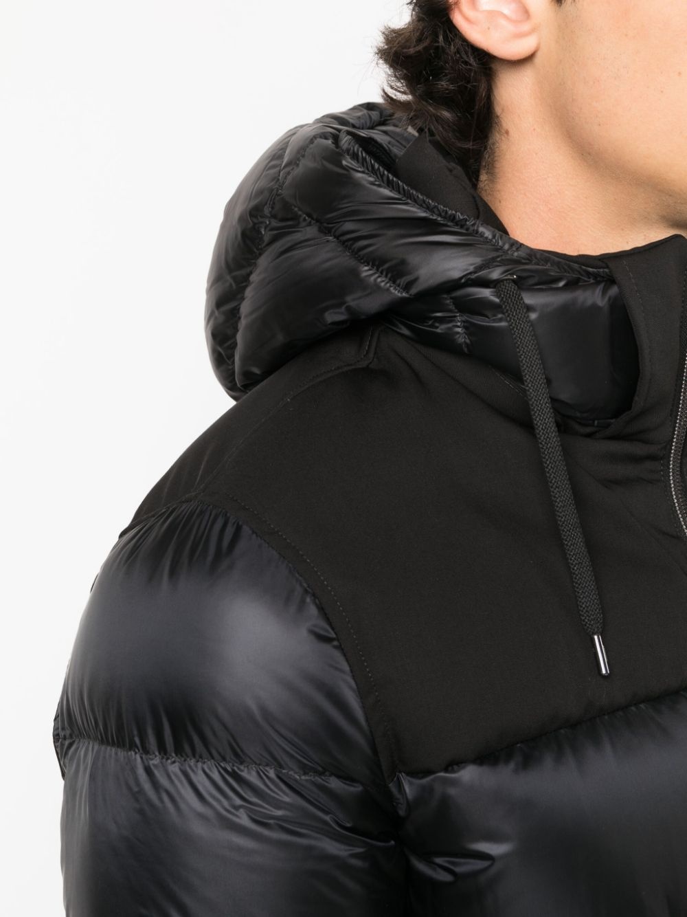 drawstring-hood padded down jacket - 5