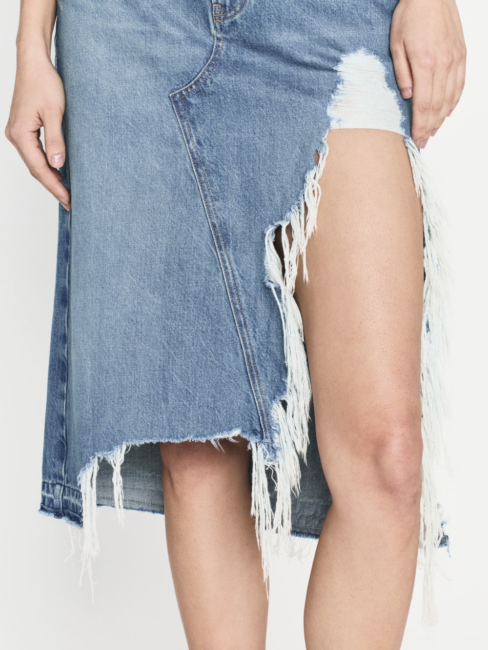 Deconstructed Fray Hem Skirt in Salem - 7