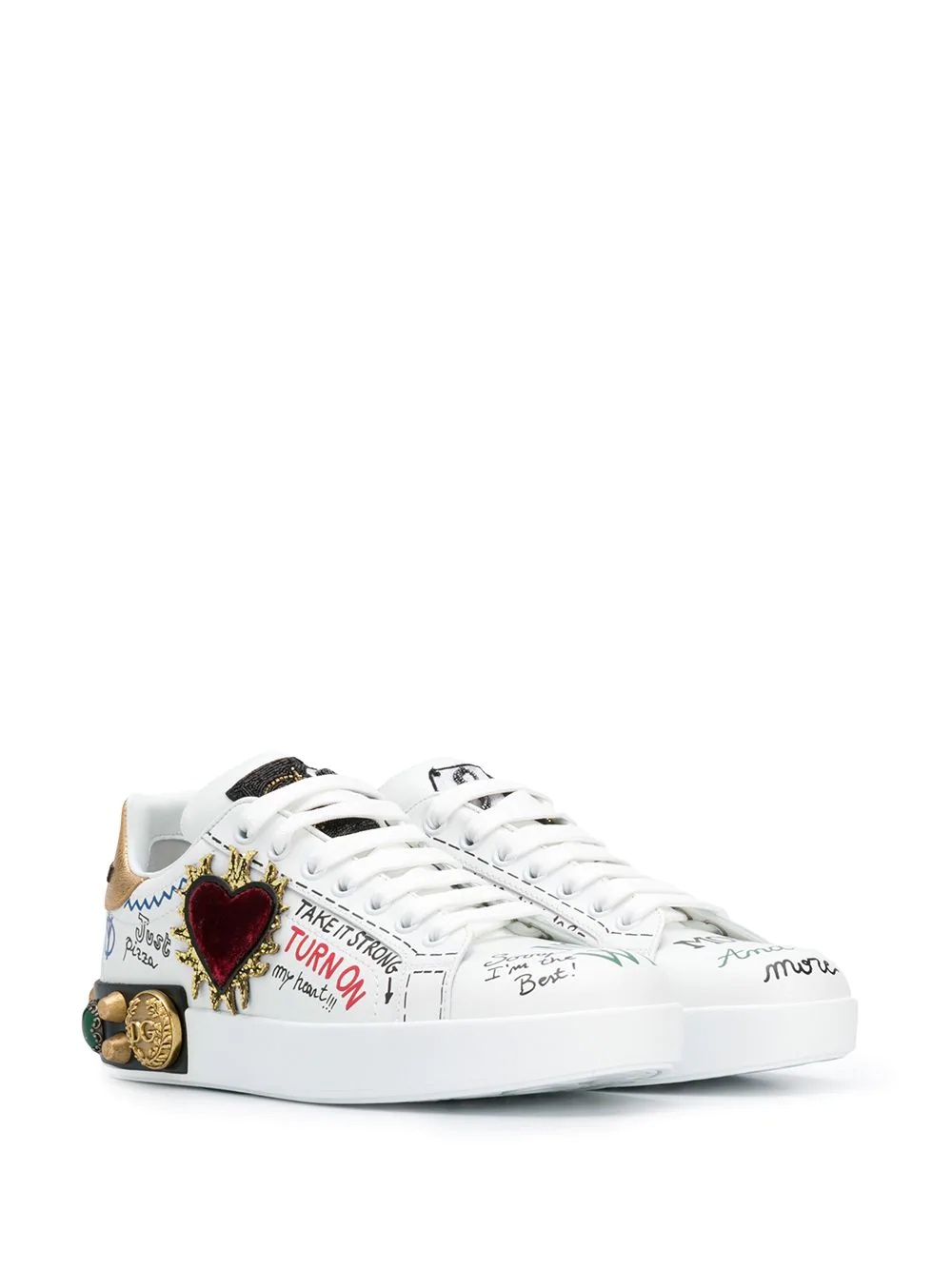 Portofino embellished low-top sneakers - 2